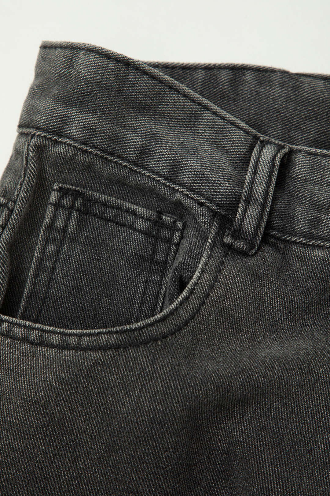 Washed Black Cargo Jeans with Multi-Pocket Design