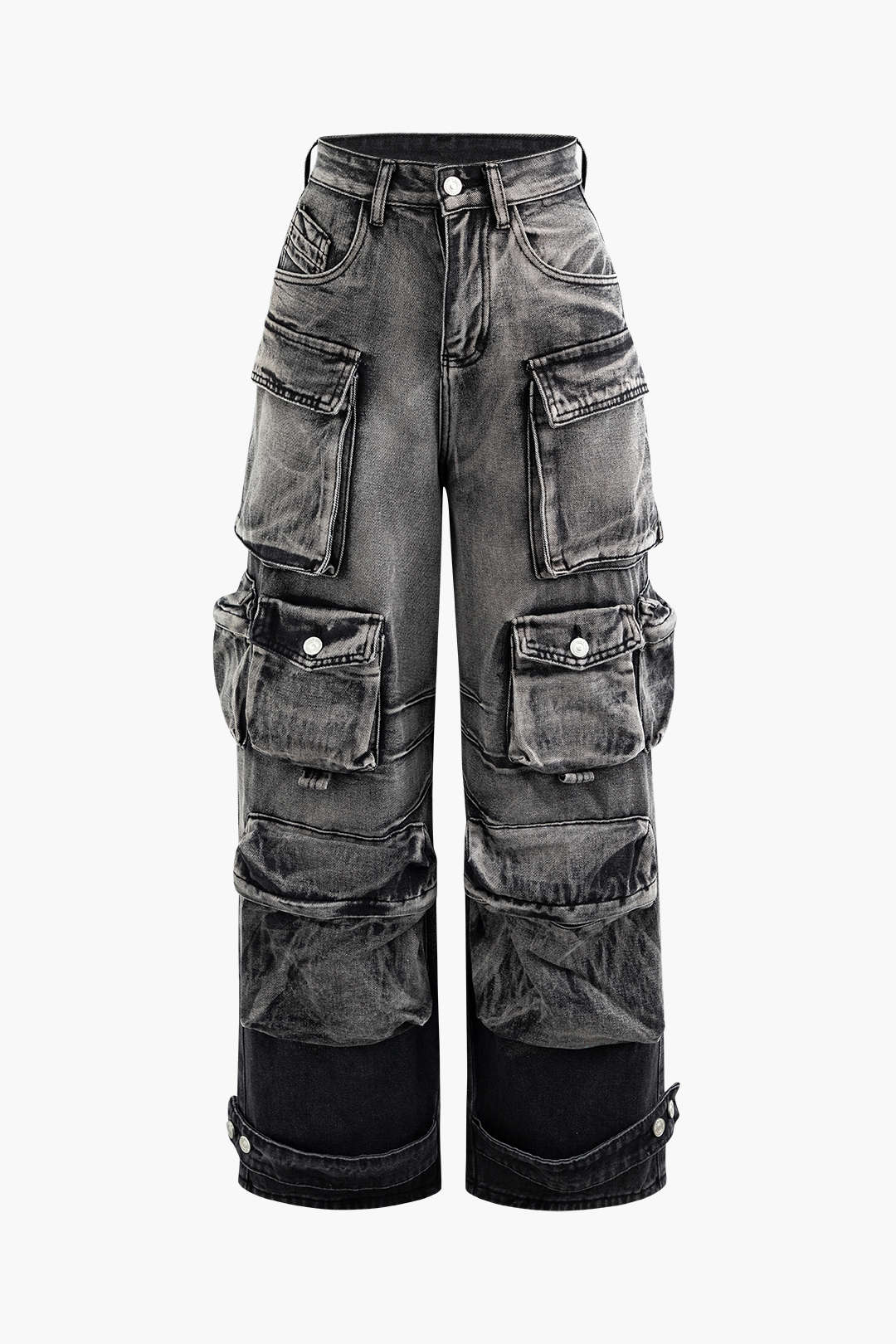 Oversized Cargo Jeans with Multi-Pocket Design