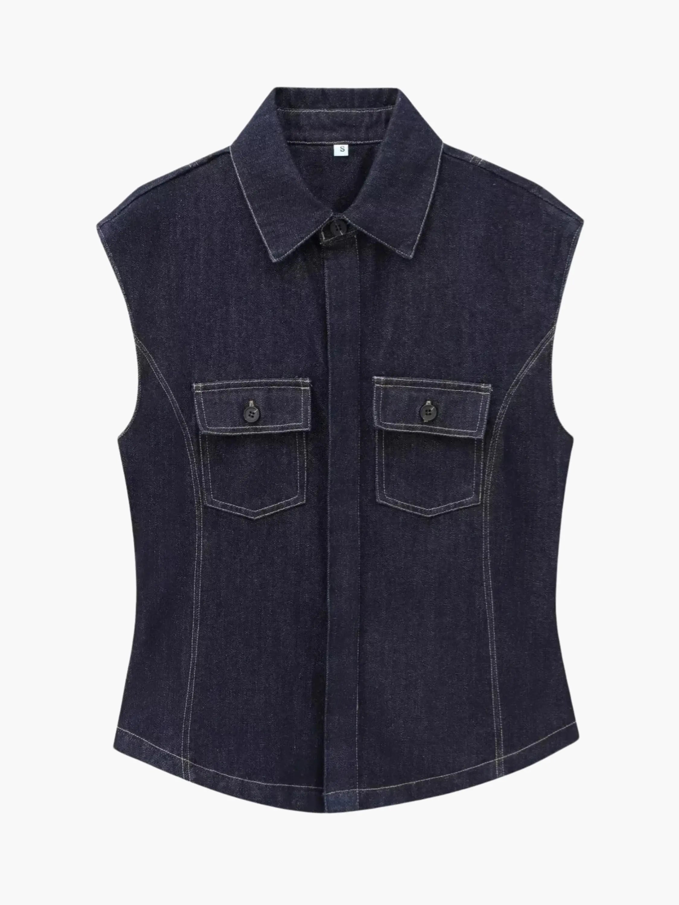 Classic Denim Sleeveless Vest