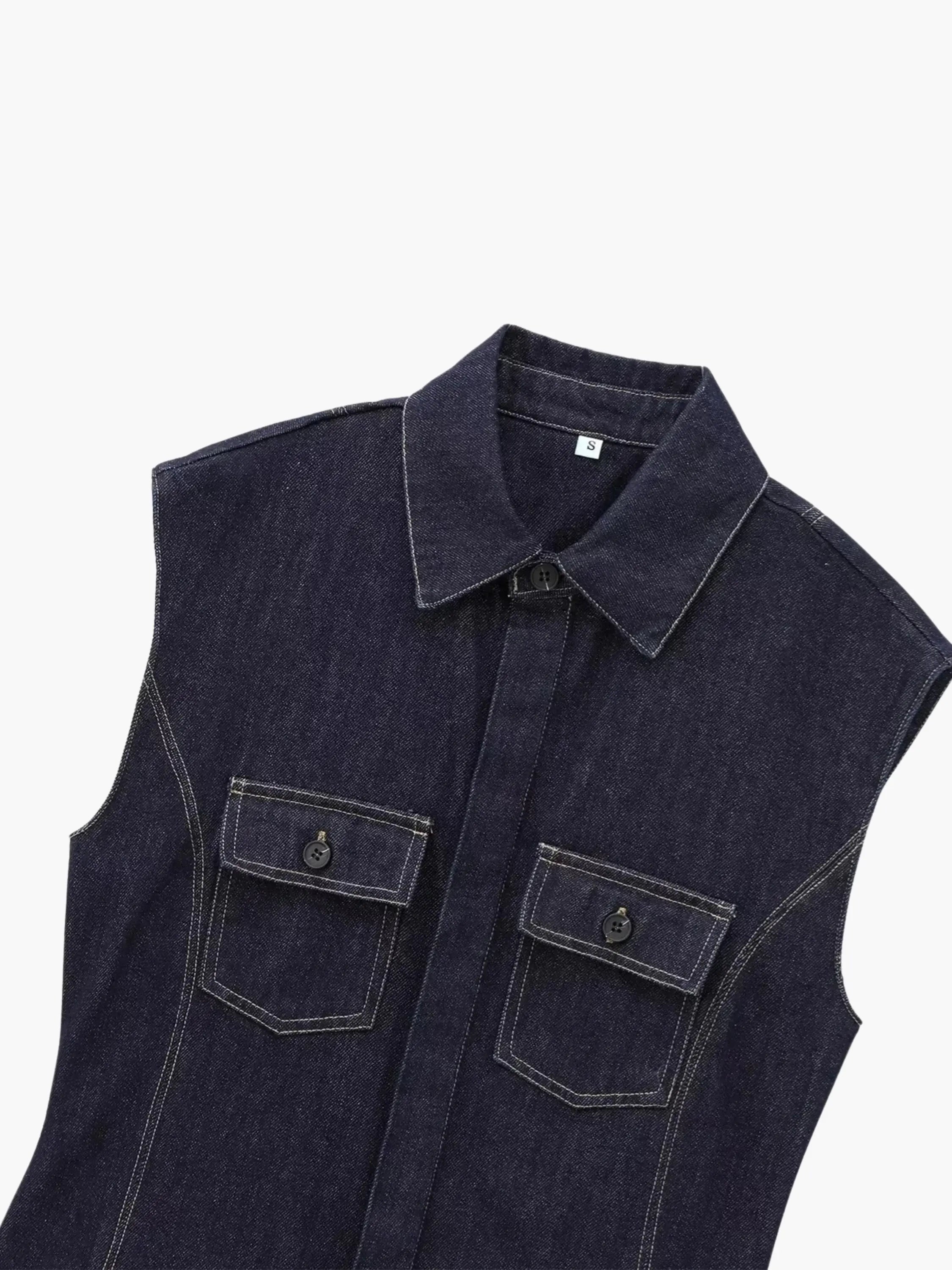 Classic Denim Sleeveless Vest