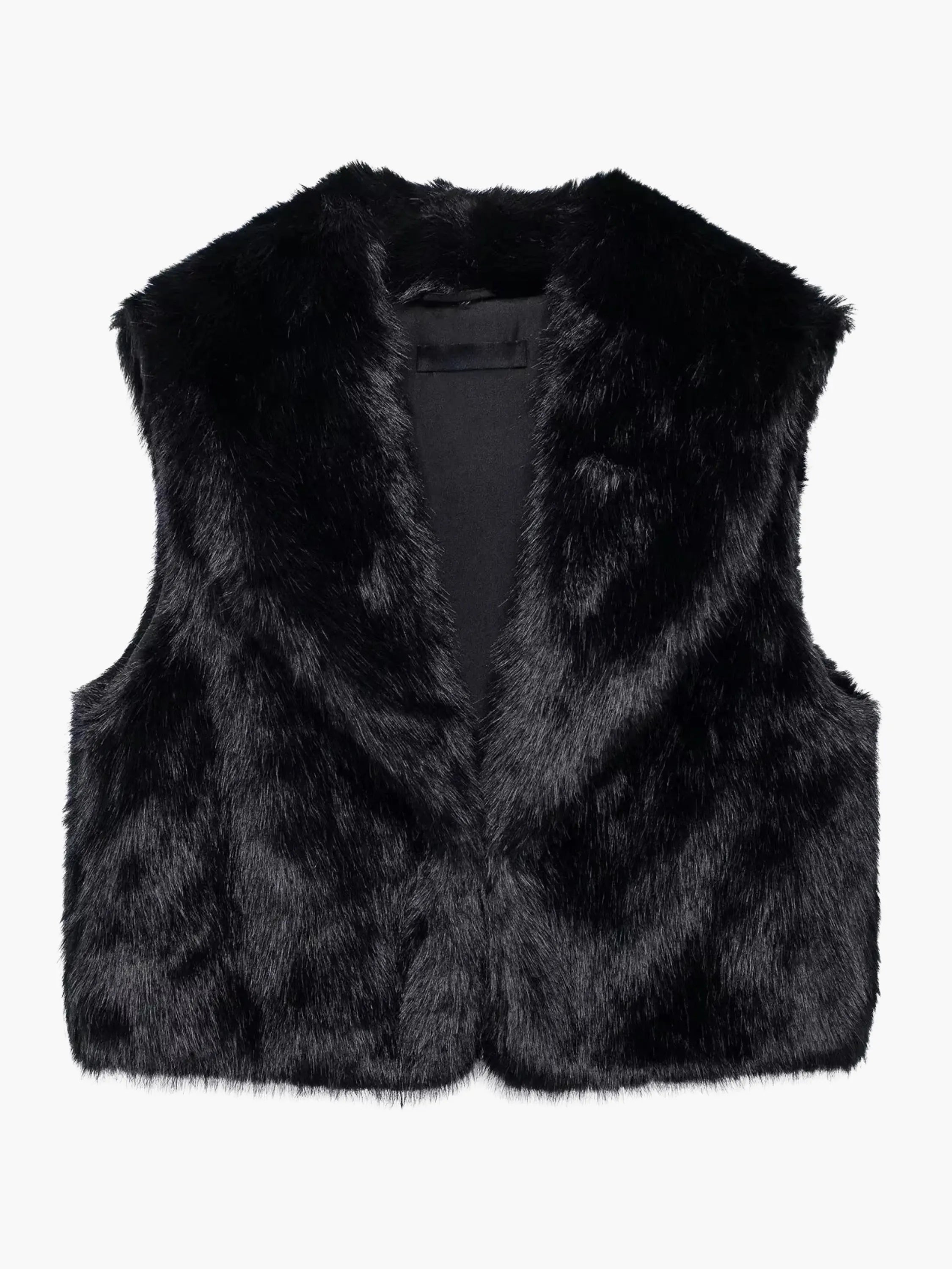 Chic Black Faux Fur Vest for Layering