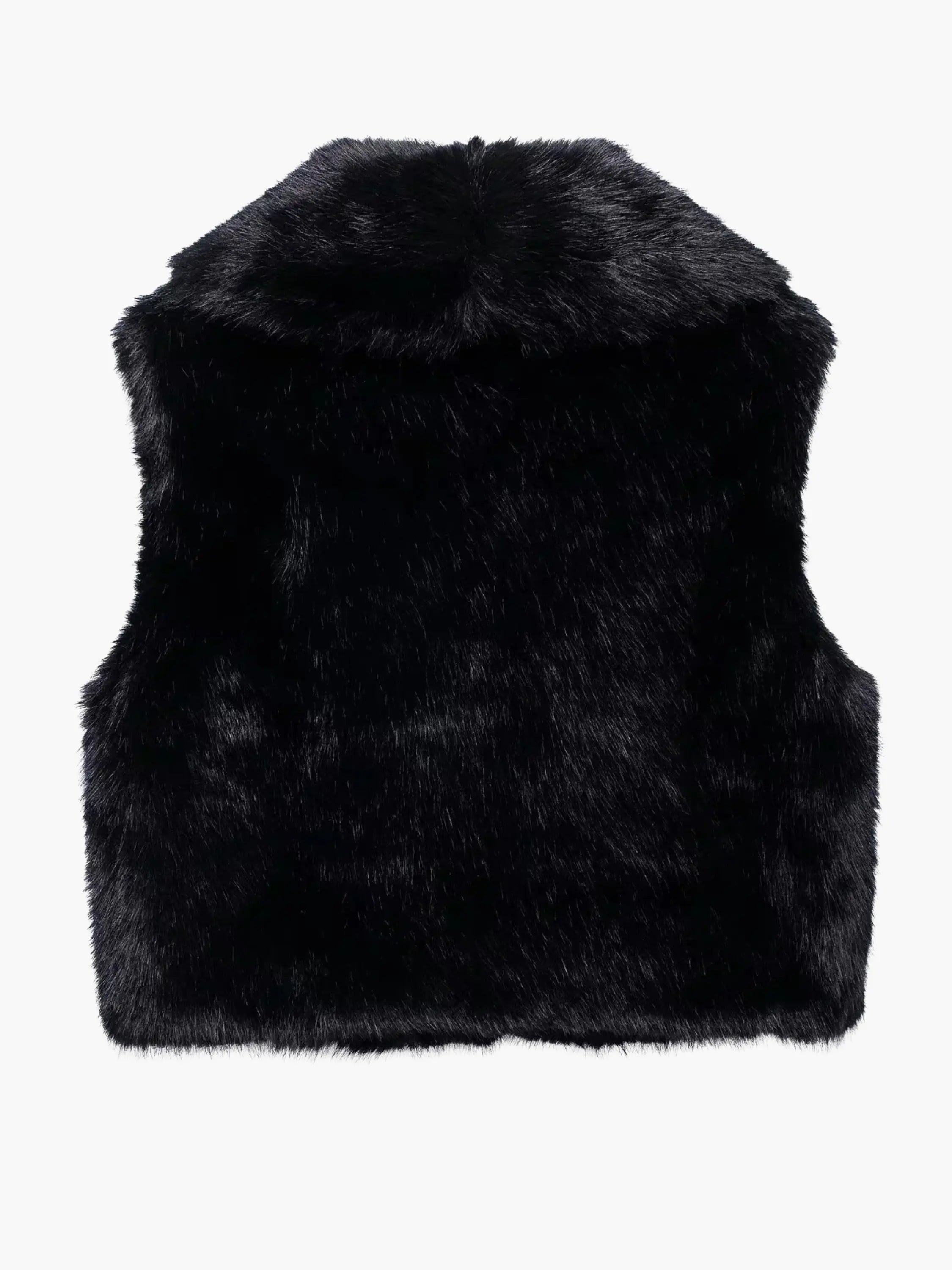 Chic Black Faux Fur Vest for Layering