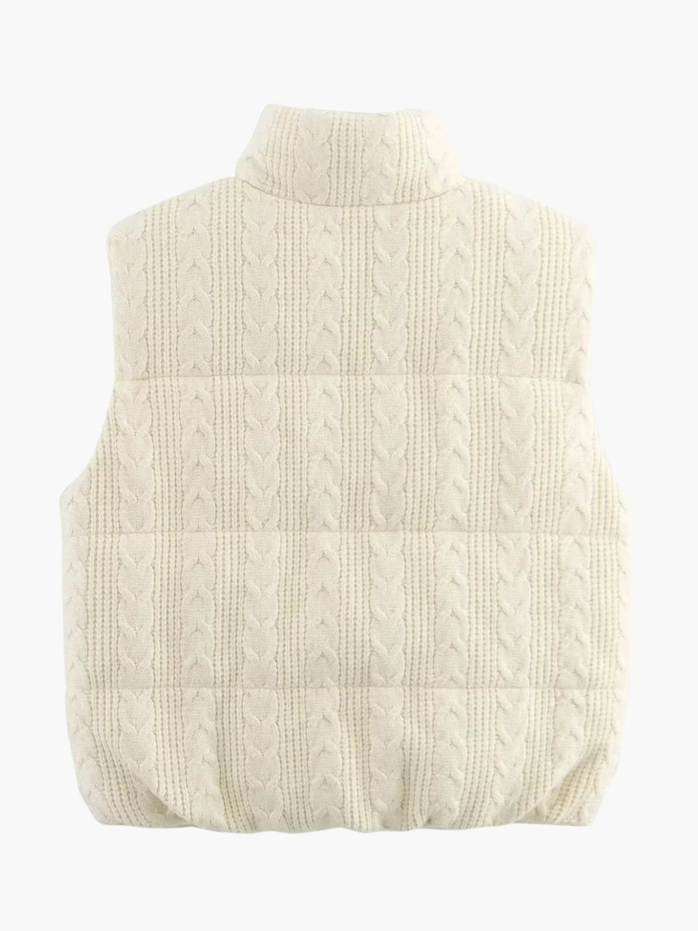 Cable Knit Pattern Sleeveless Vest