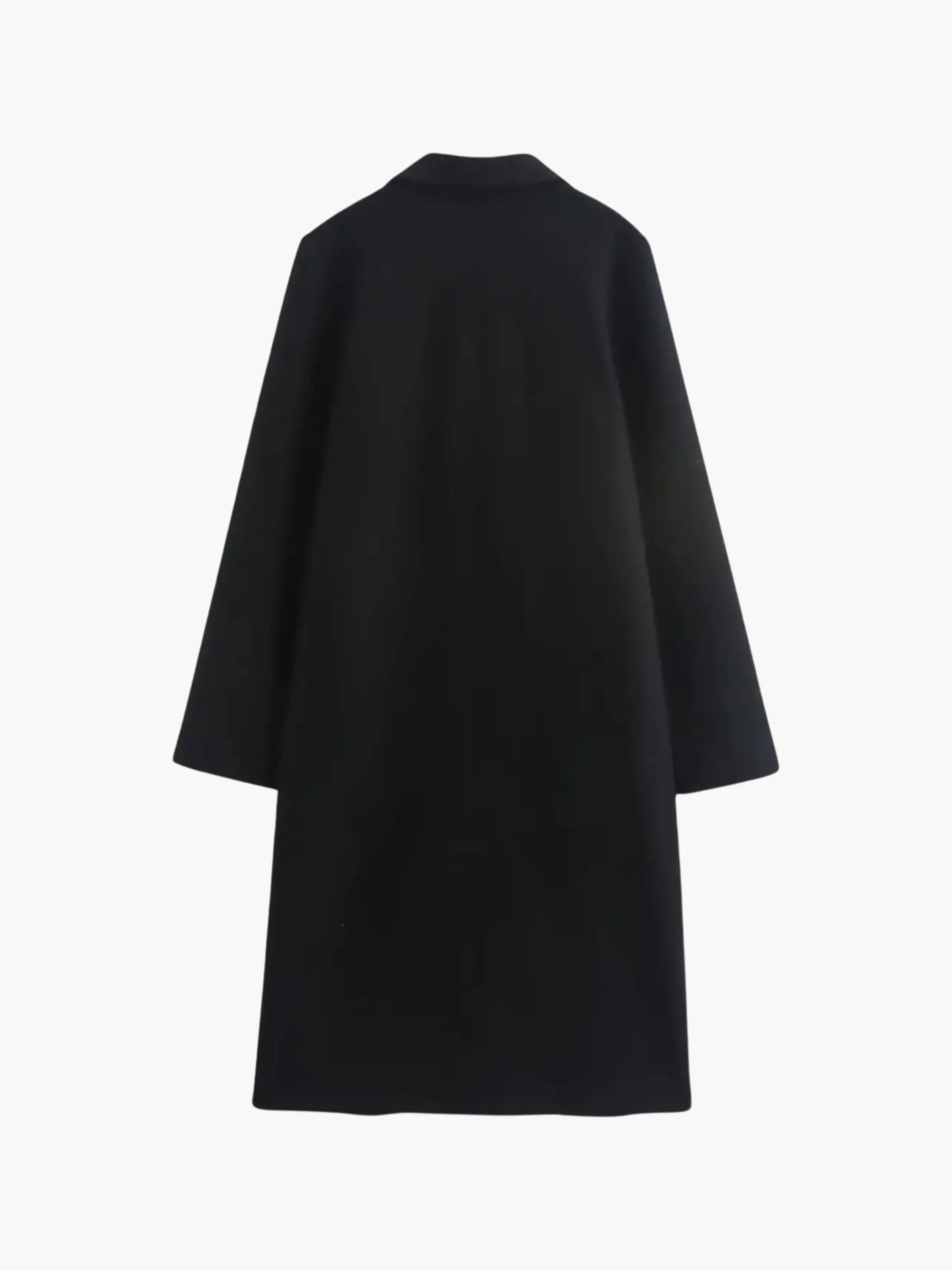 Classic Single-Button Wool Coat in Neutral Beige