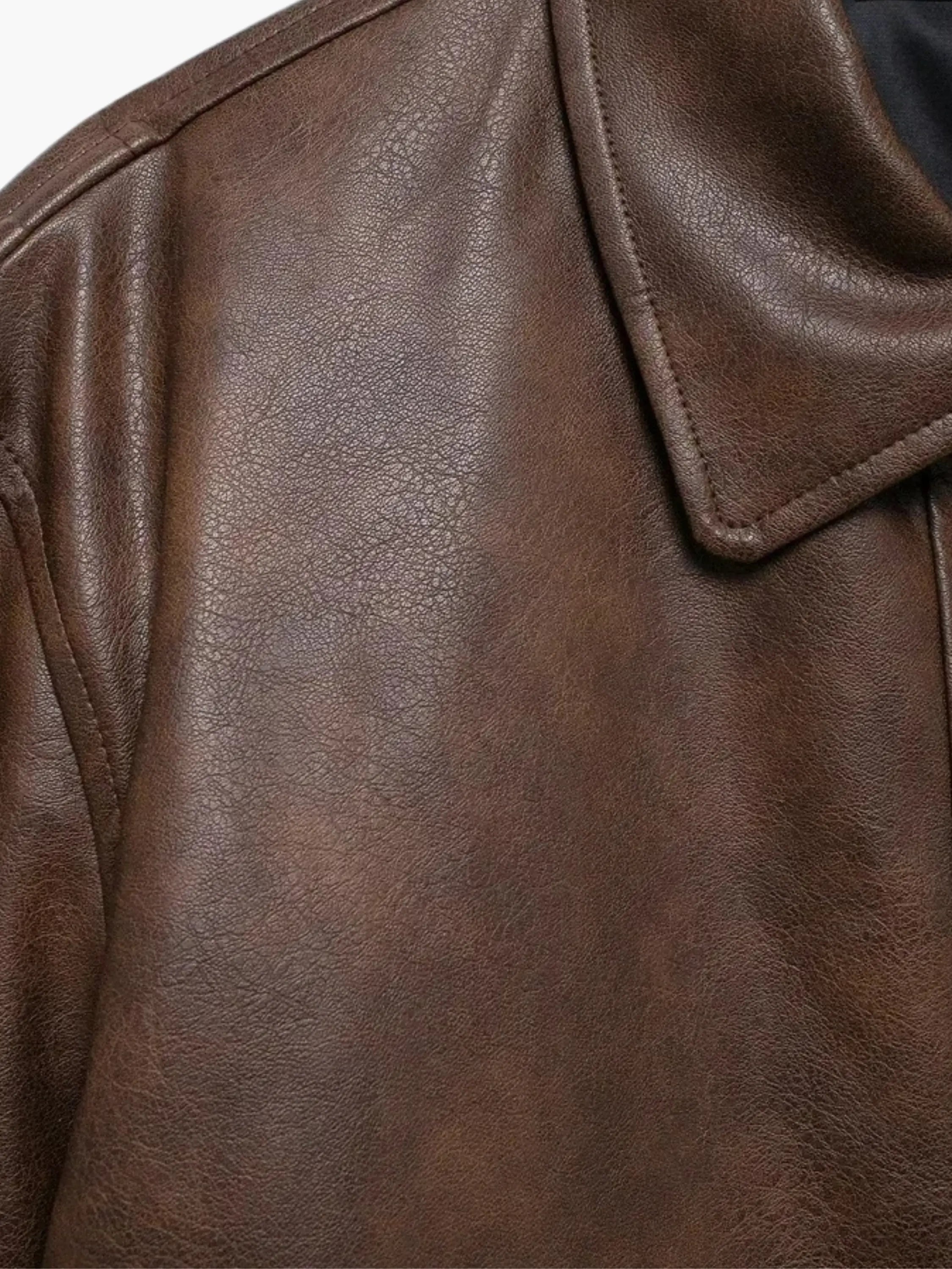 Snap-Button Leather Jacket
