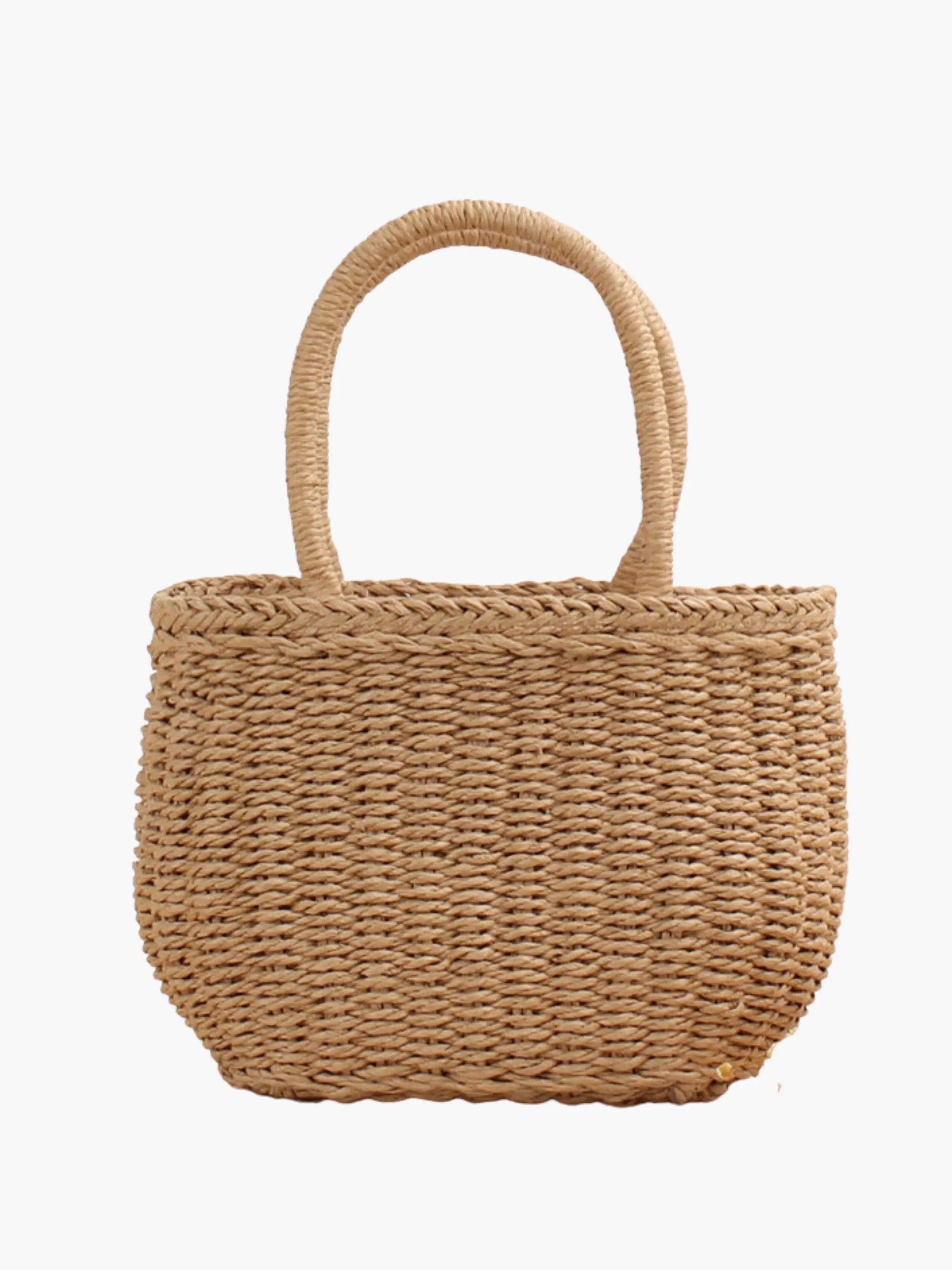 Woven Handbag with Decorative Bow