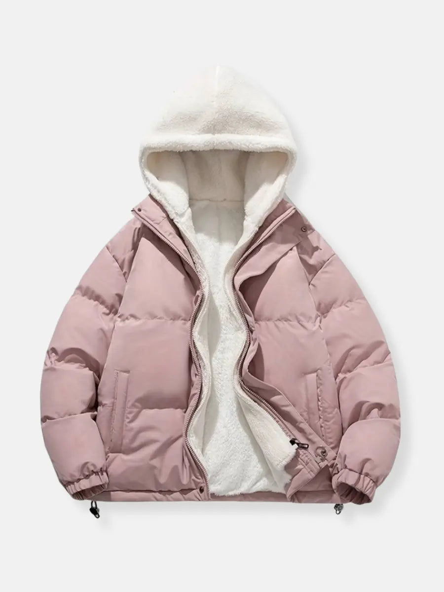 Women’s Hooded Puffer Jacket – Warm Winter Coat with Zip & Pockets