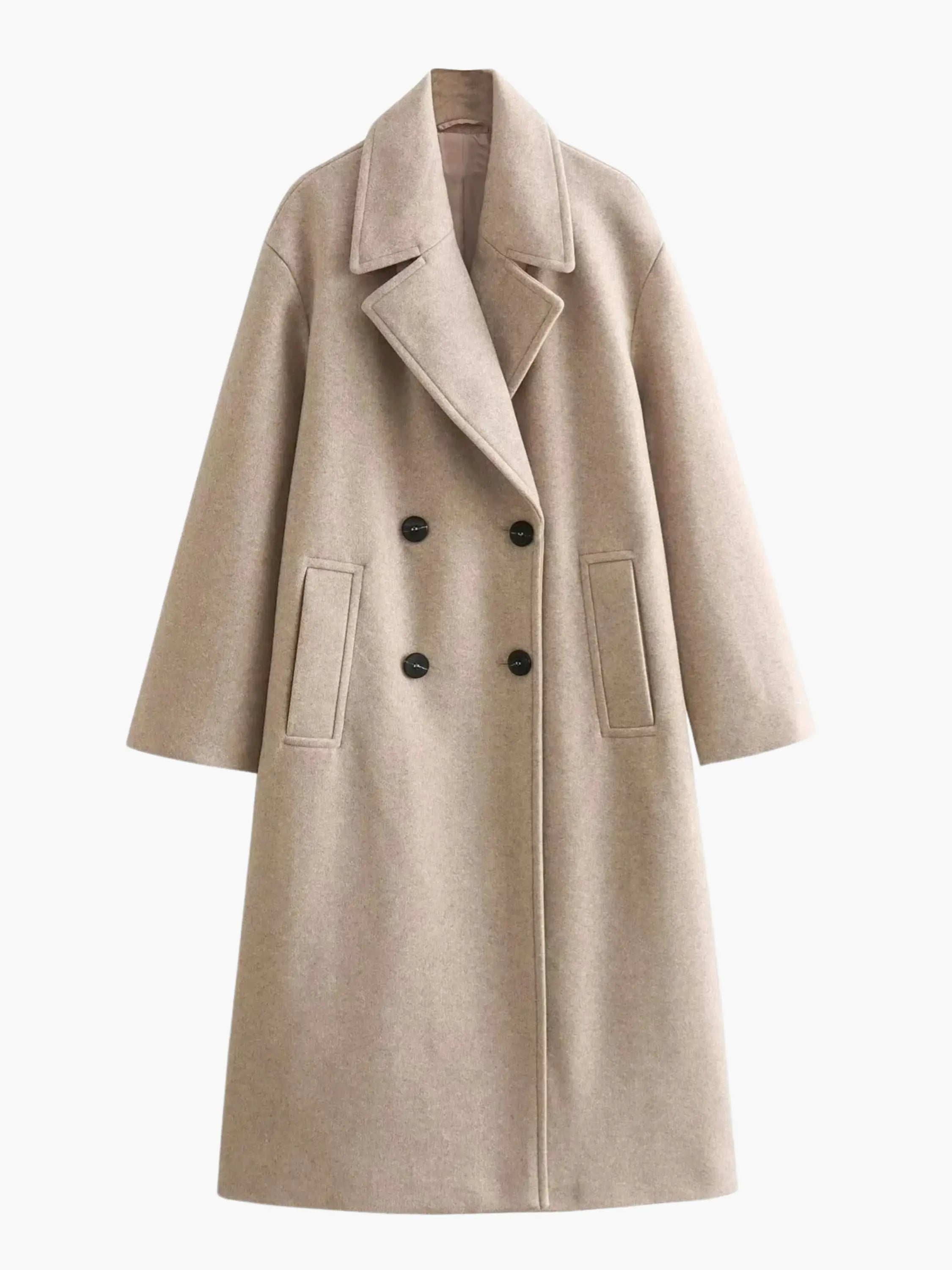 Timeless Double-Breasted Camel Coat