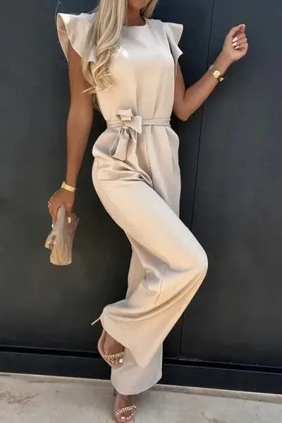 Women’s Wide Leg Jumpsuit – Elegant One Shoulder Evening Outfit