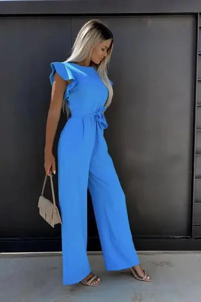 Women’s Wide Leg Jumpsuit – Elegant One Shoulder Evening Outfit