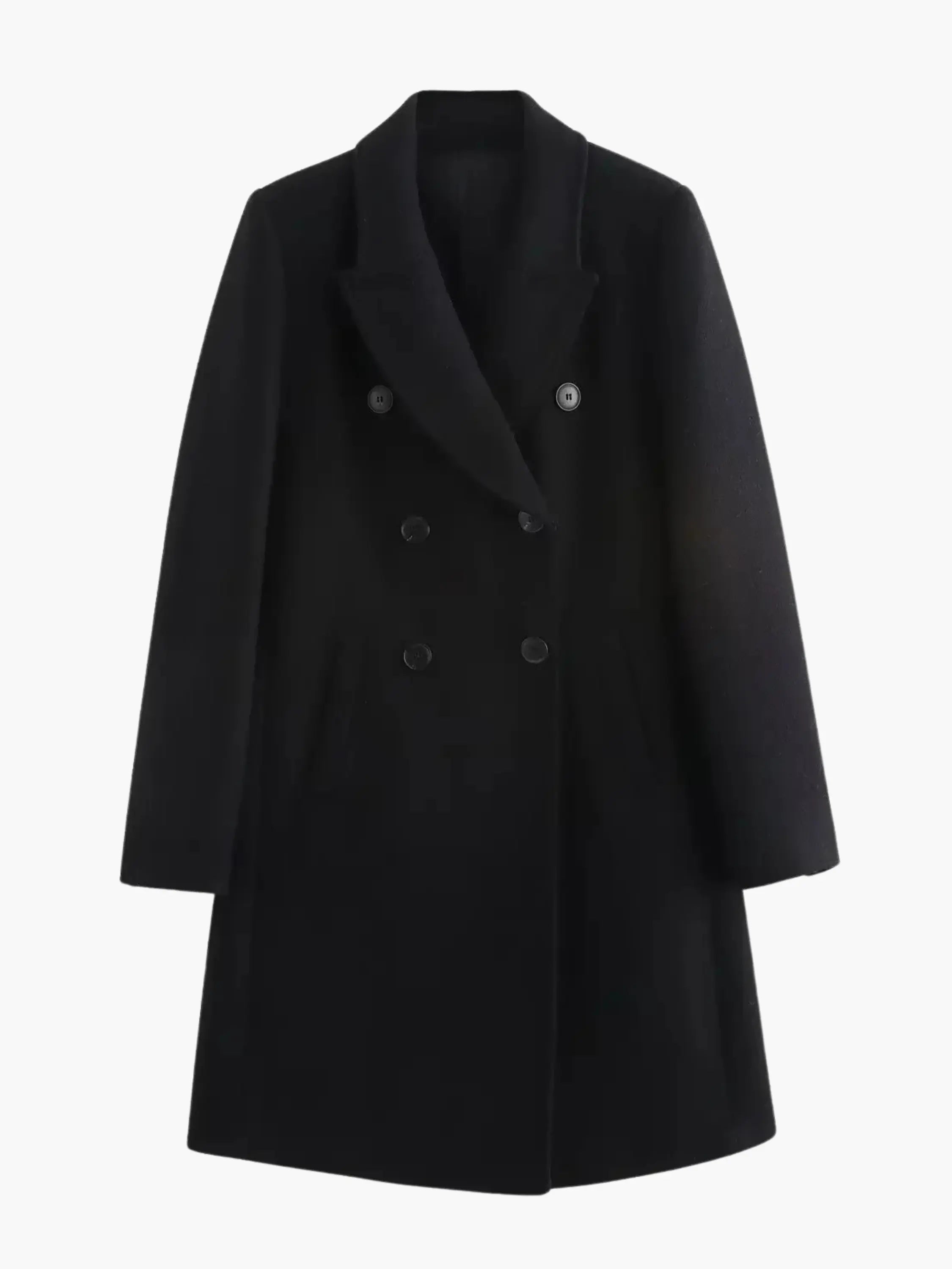 Camel Double-Breasted Wool Coat - Timeless Sophistication