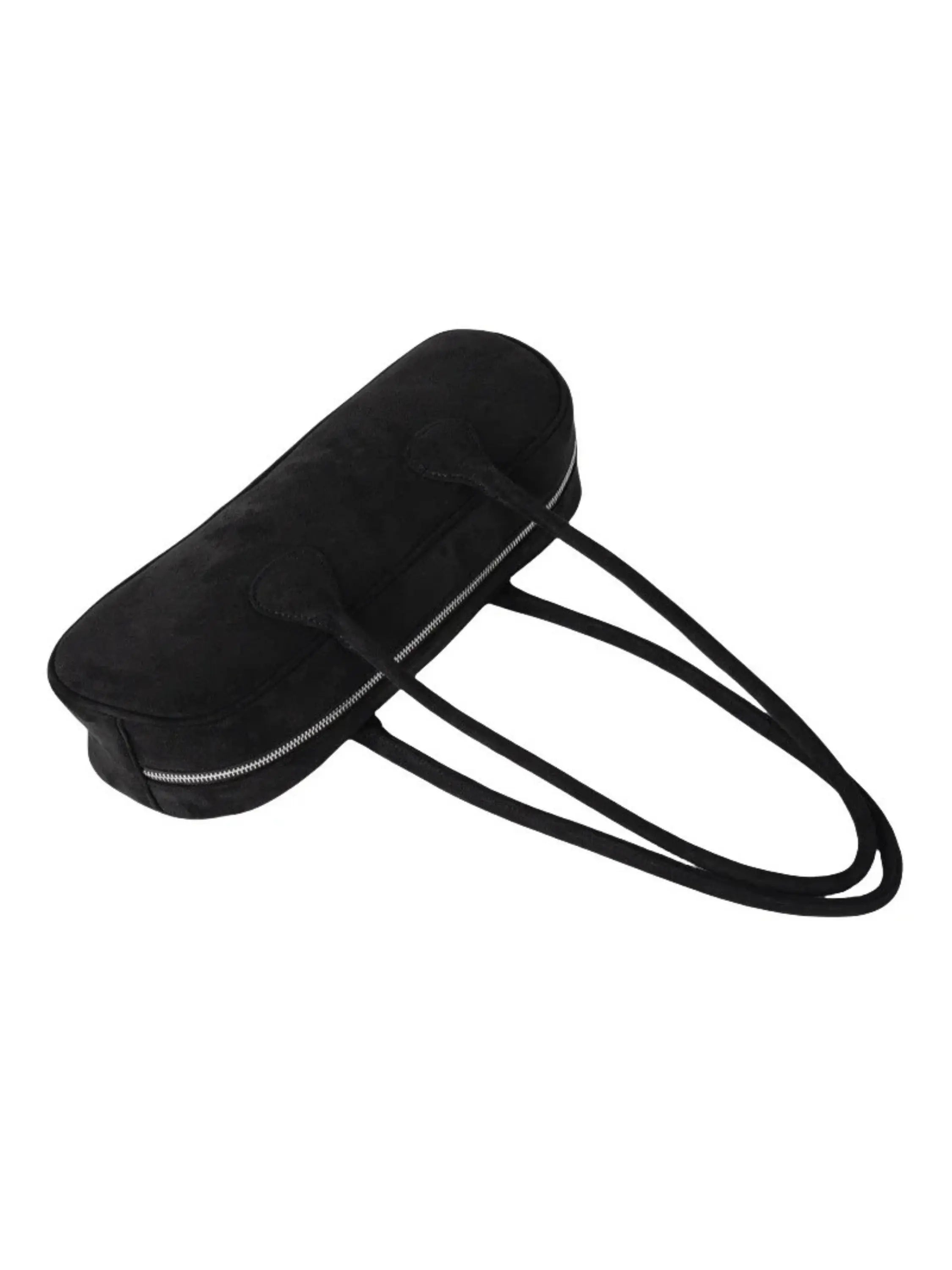 Black Suede-Like Shoulder Bag