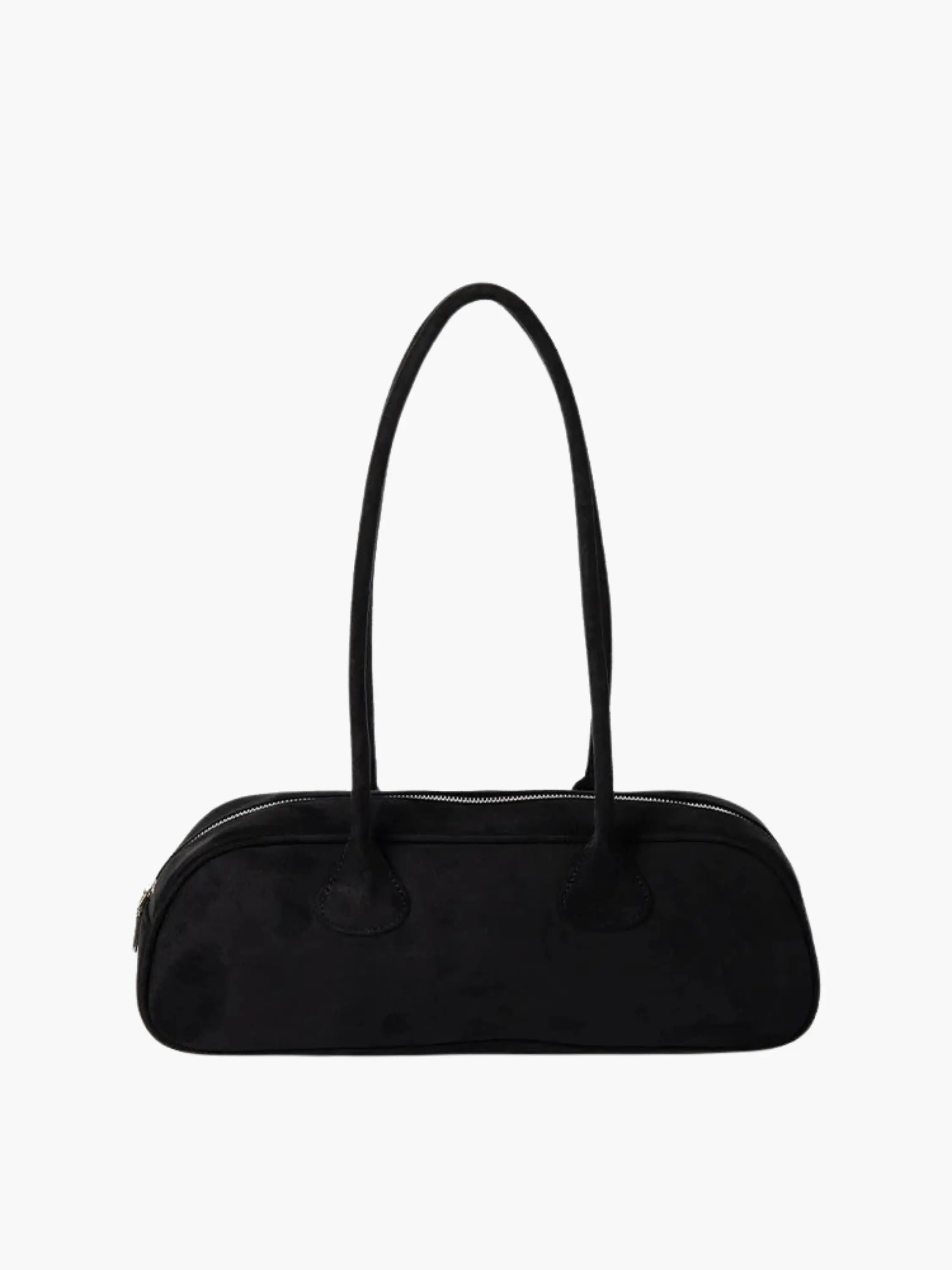 Black Suede-Like Shoulder Bag
