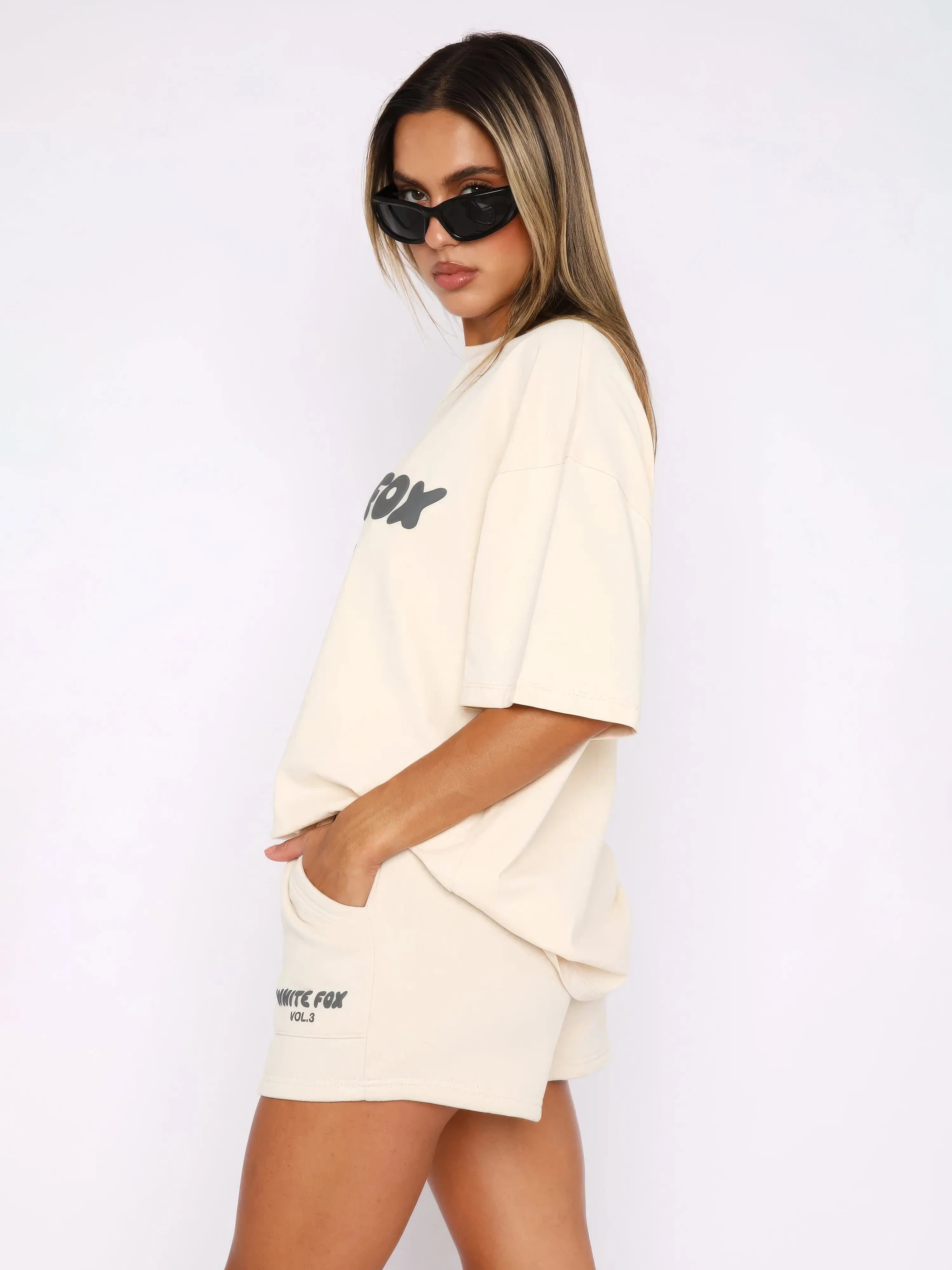 Oversized Graphic Tee and Shorts matching Set
