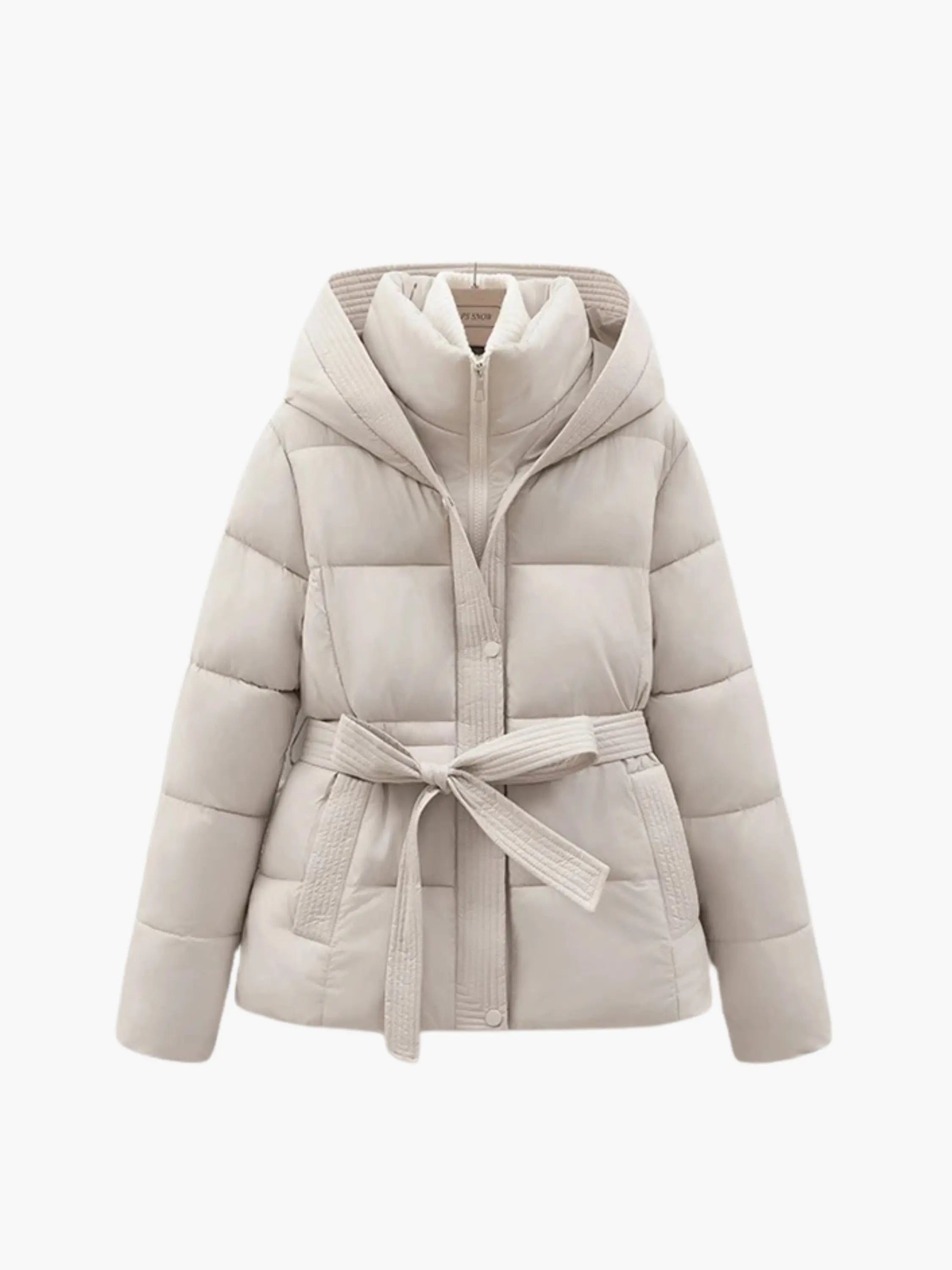 Belted Hooded Puffer Jacket