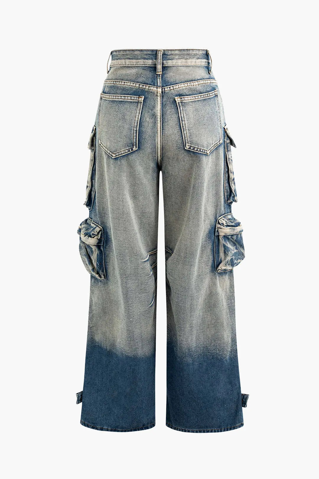 Oversized Cargo Jeans with Multi-Pocket Design