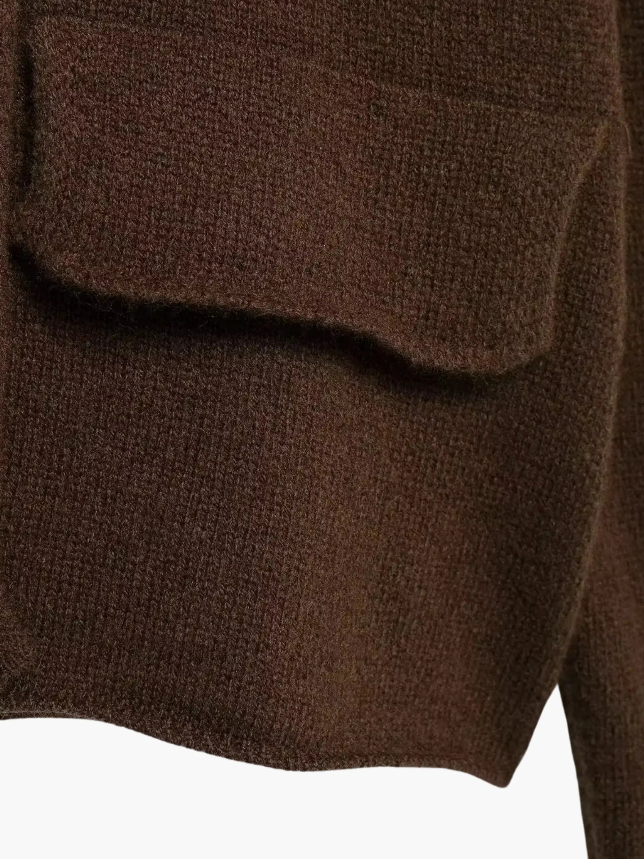 Double-Breasted Knit Jacket with Lapel Collar