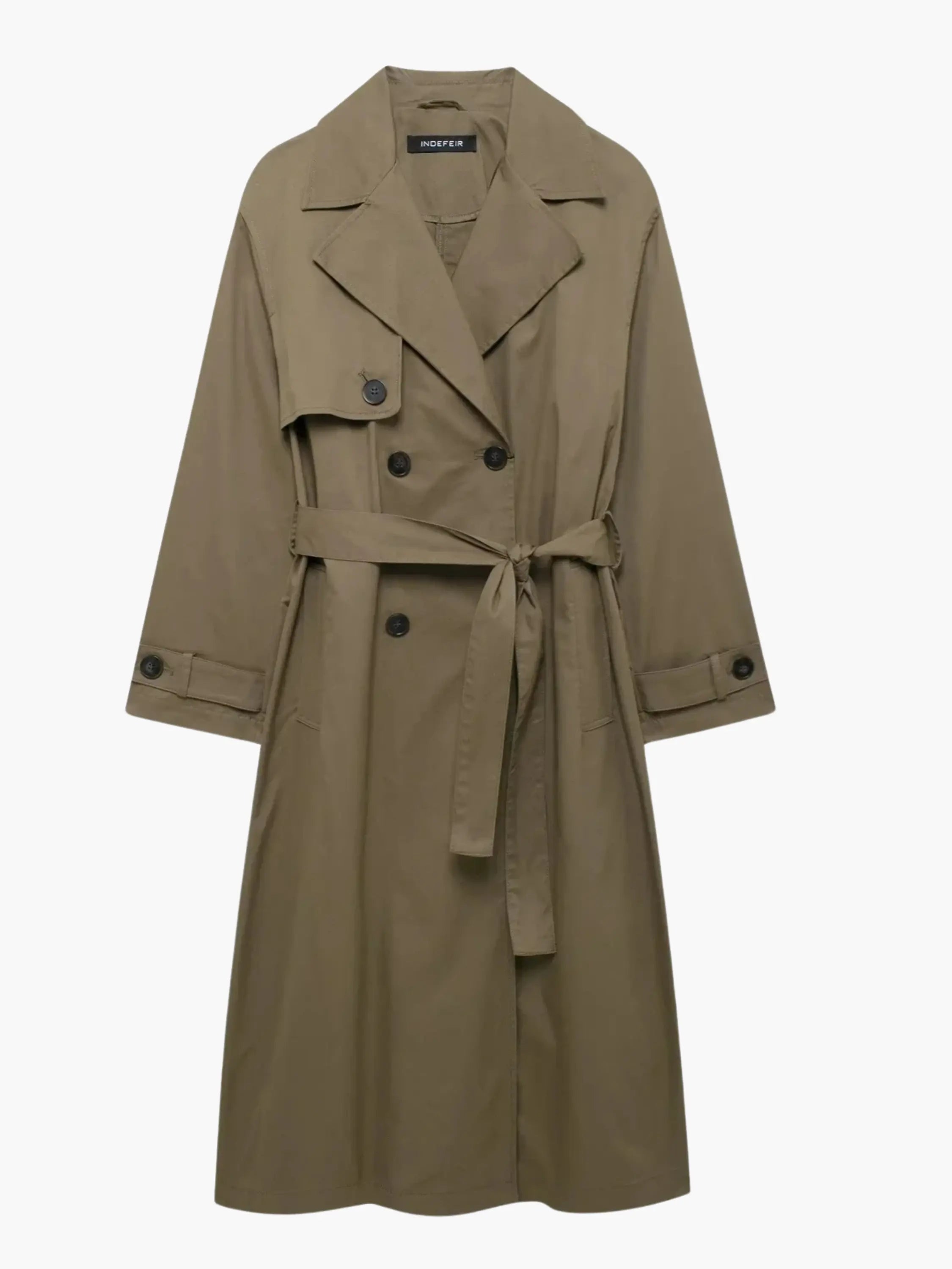 Classic Double-Breasted Trench Coat -Timeless Elegance