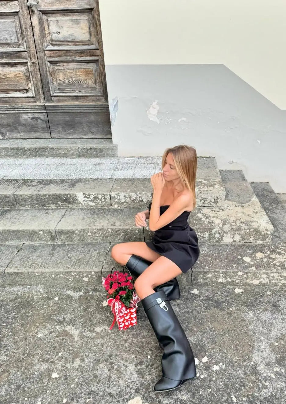 Trendy Rain Boots with Lock Detail - Bold and Fashionable