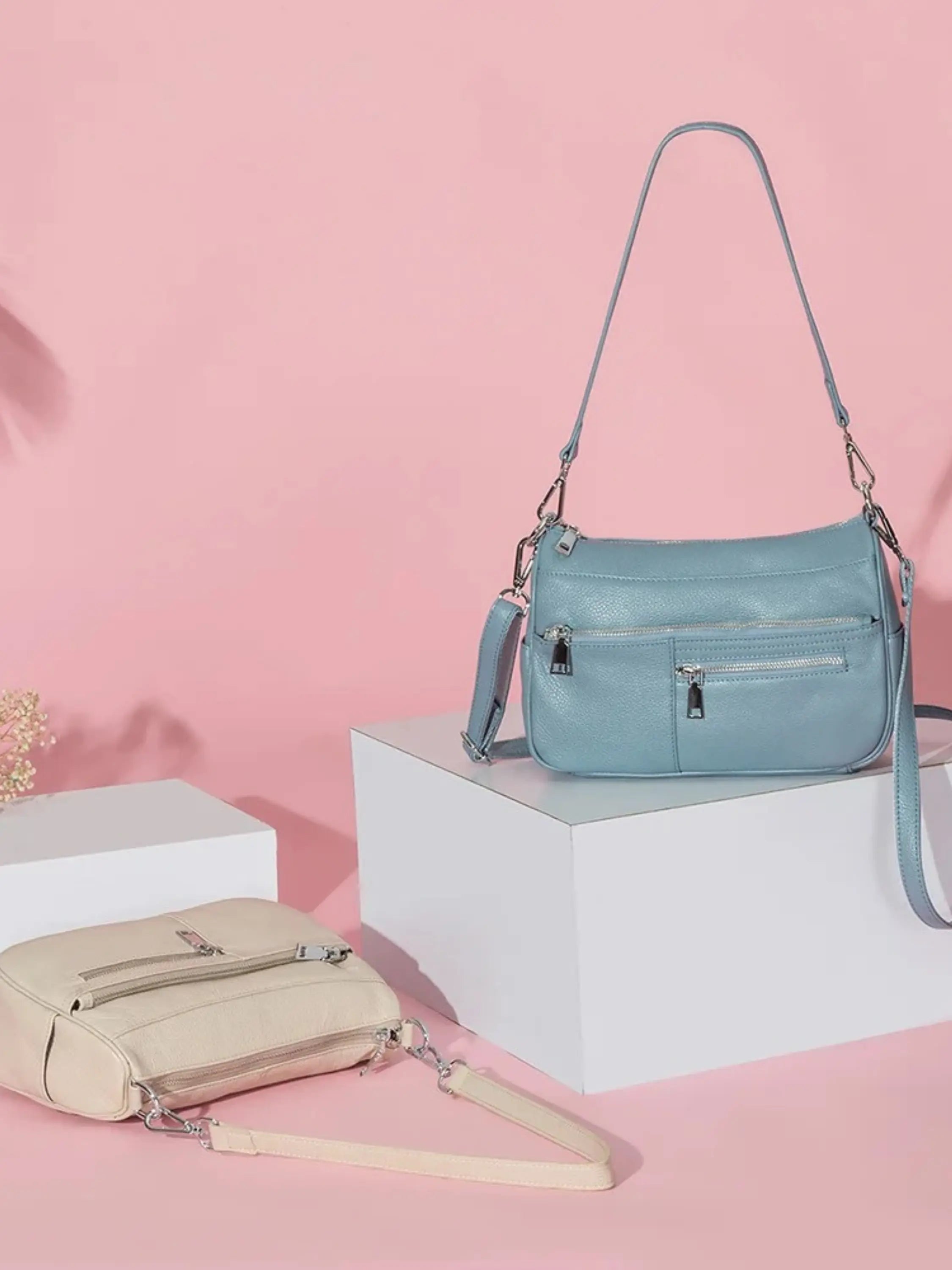 Multi-Zip Shoulder Bag