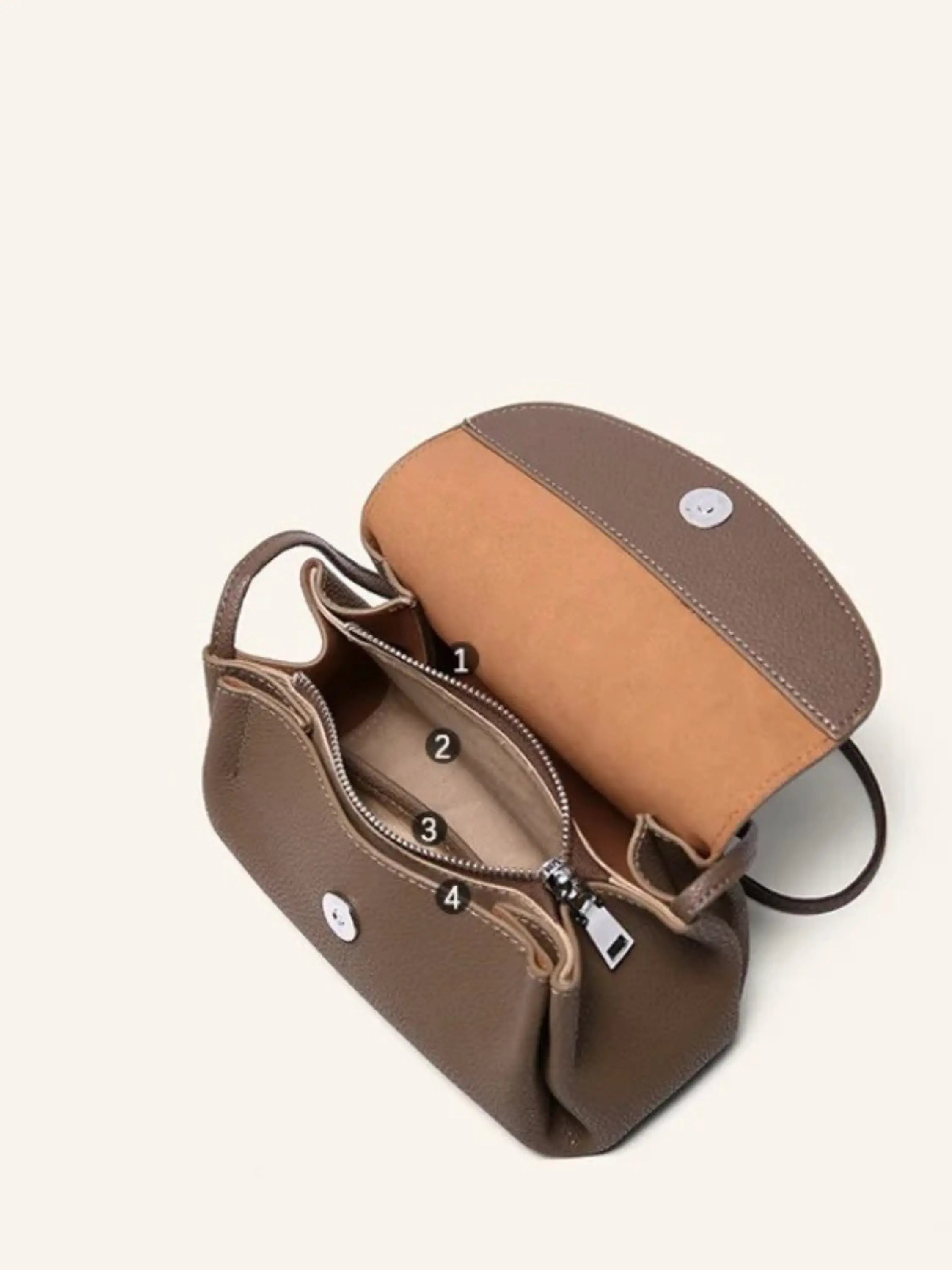 Compact Textured Leather Crossbody Bag