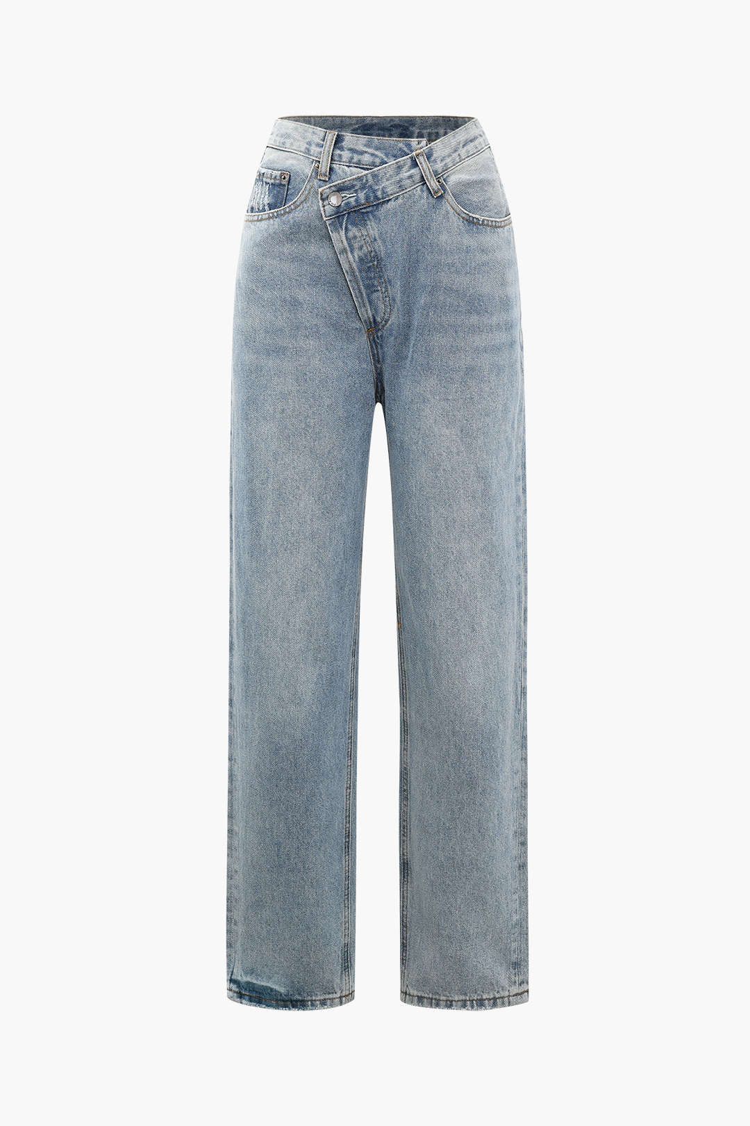 High-Waisted Jeans Asymmetric with Wide-Leg