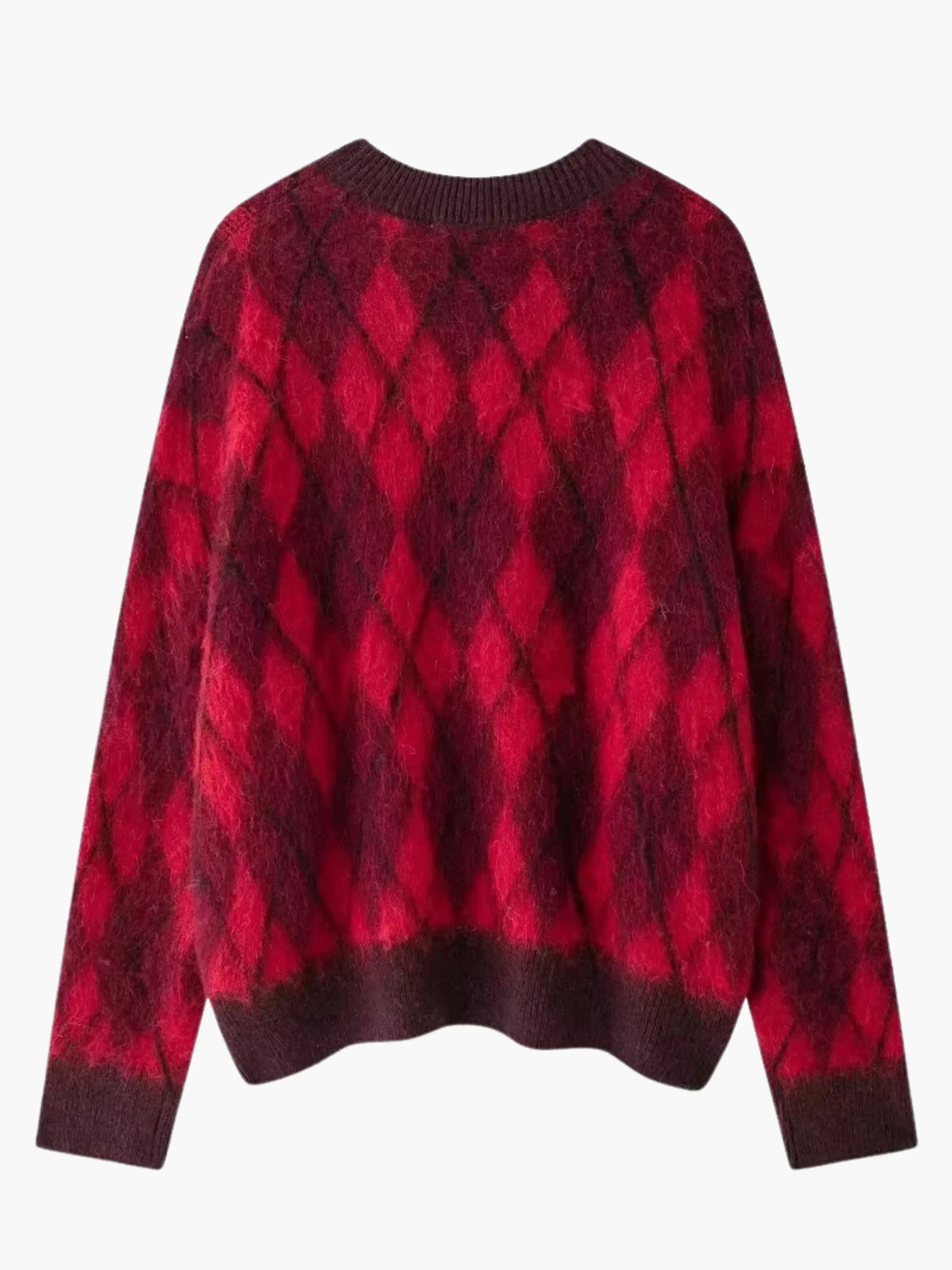 Argyle Pattern Knit Sweater