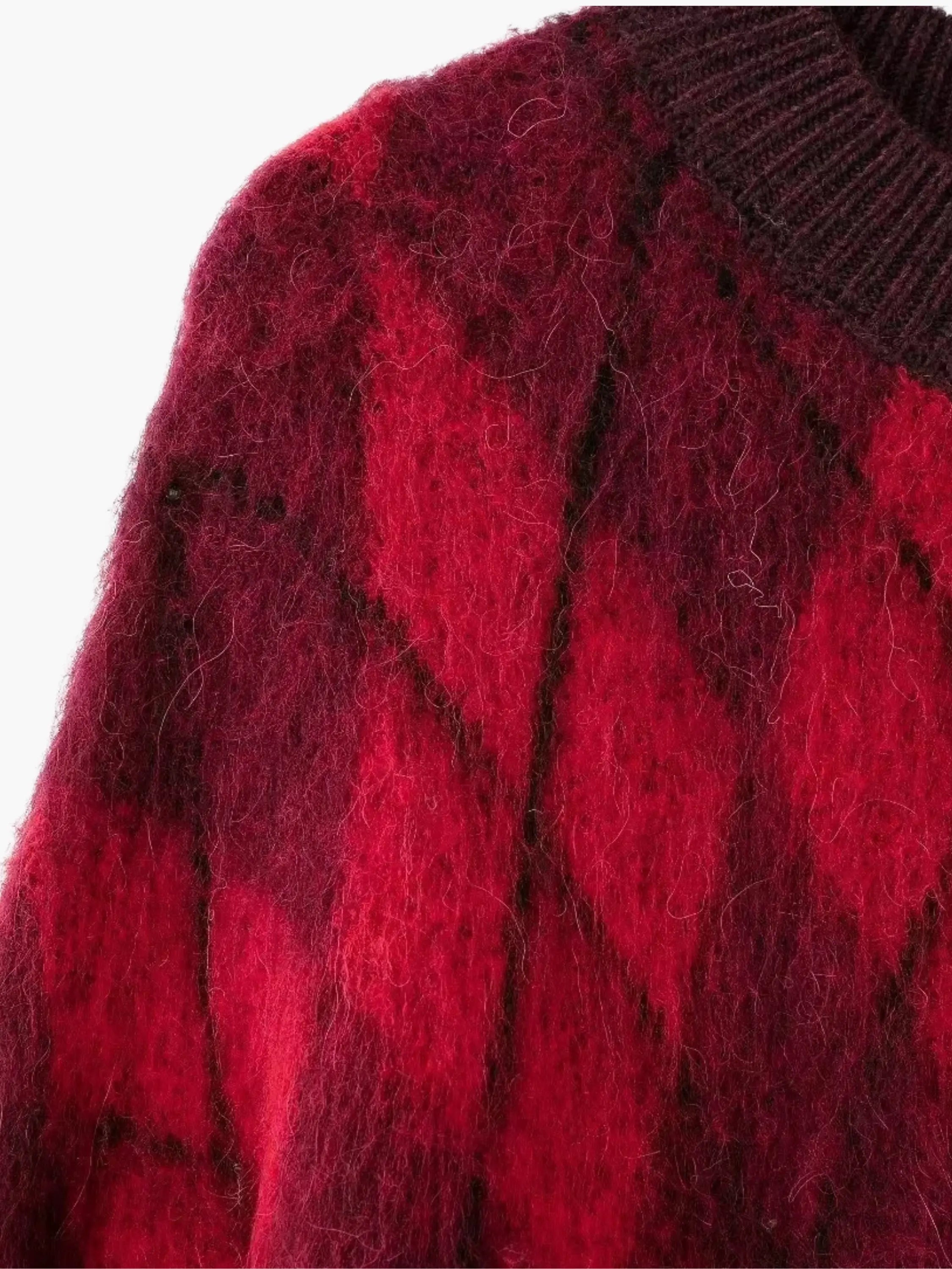 Argyle Pattern Knit Sweater