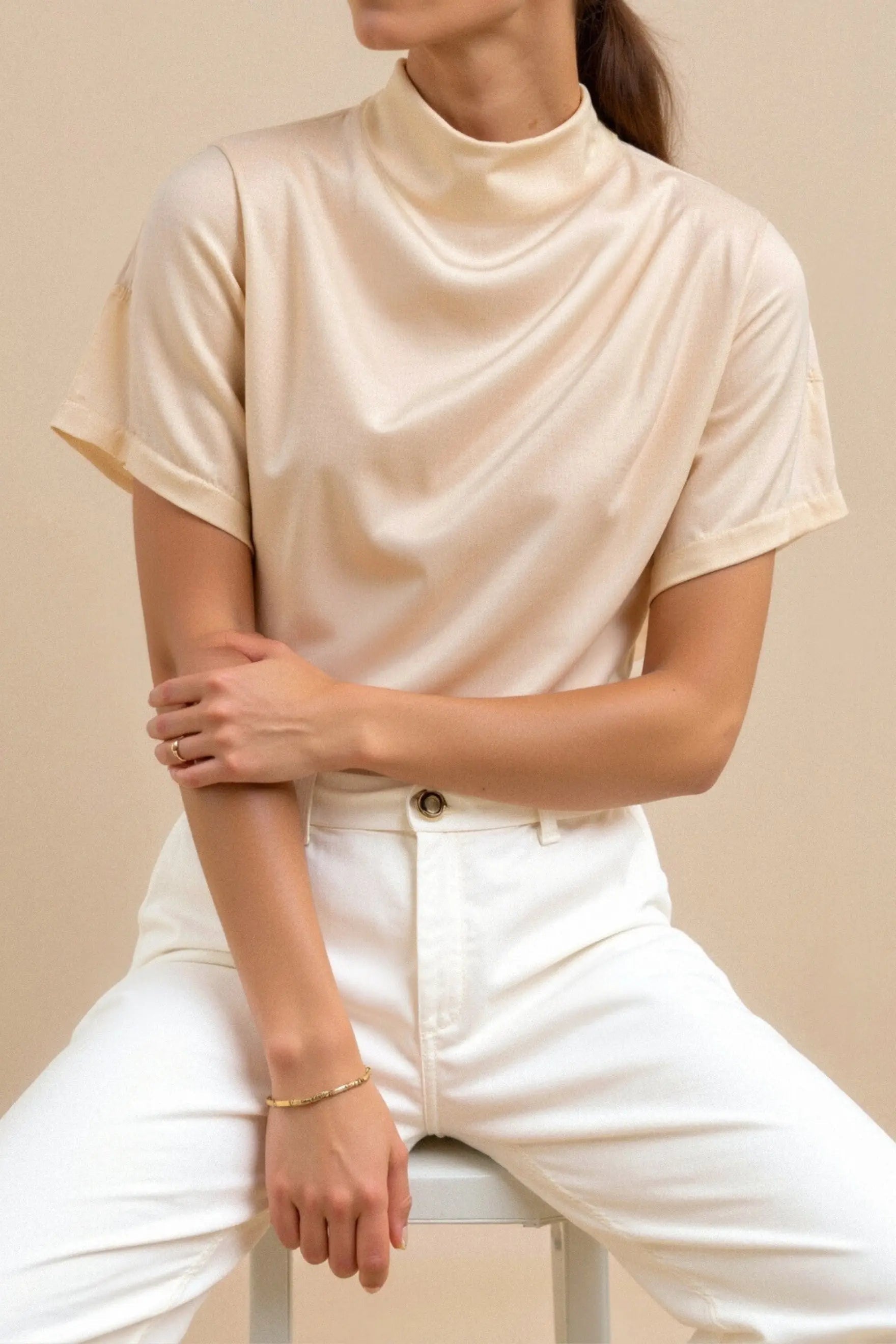 Satin Relaxed-Fit T-Shirt