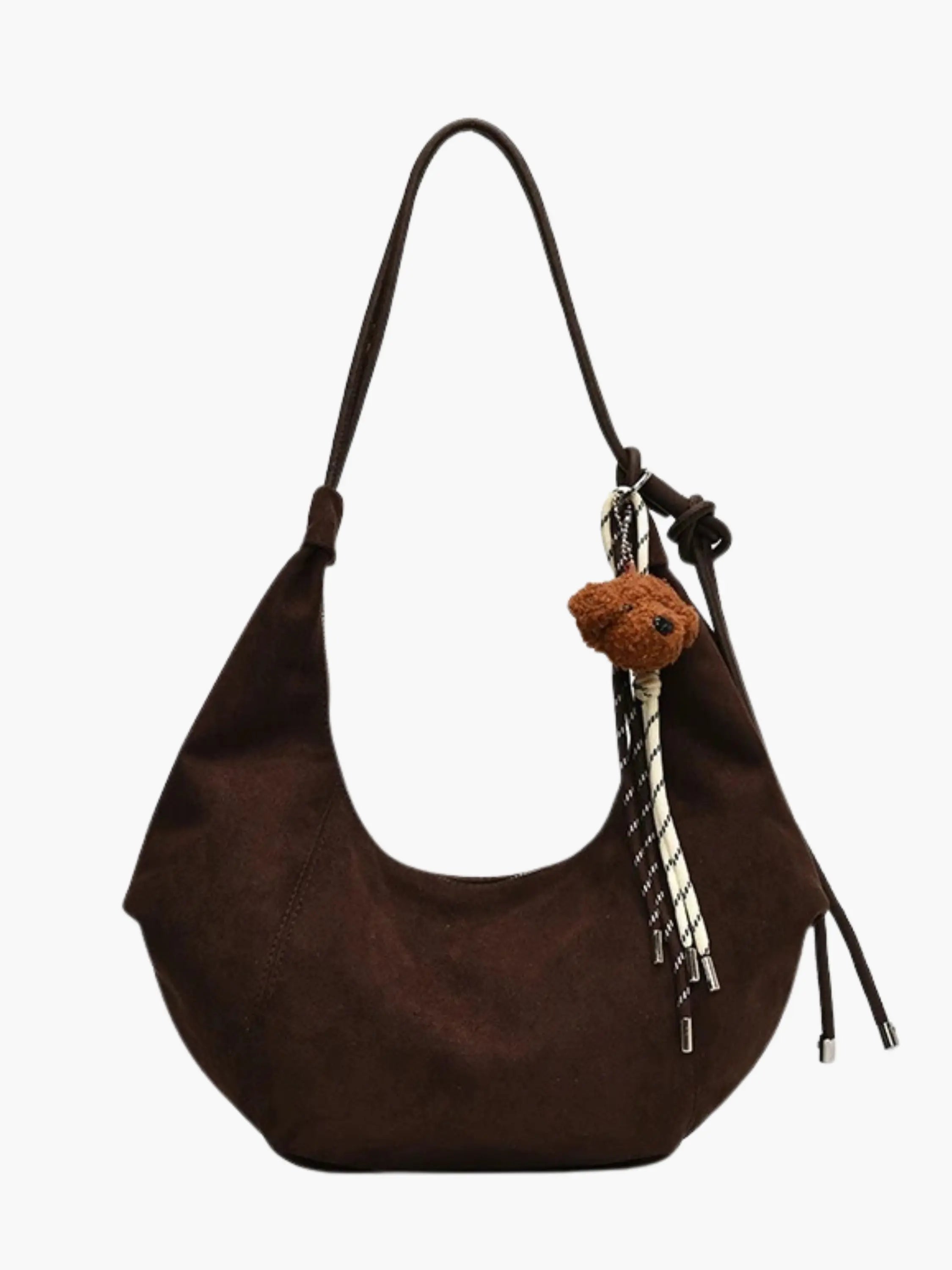 Boho-Chic Hobo Bag with Playful Charm