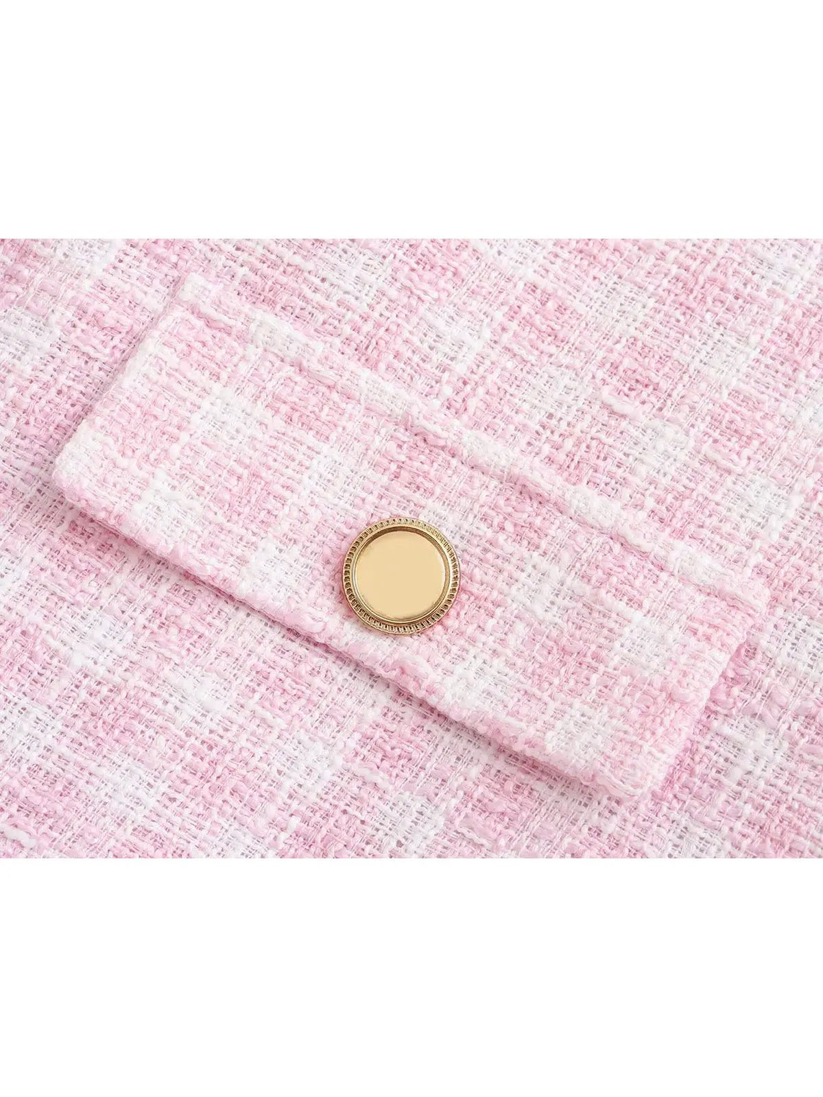 Pink Tweed Cropped Blazer