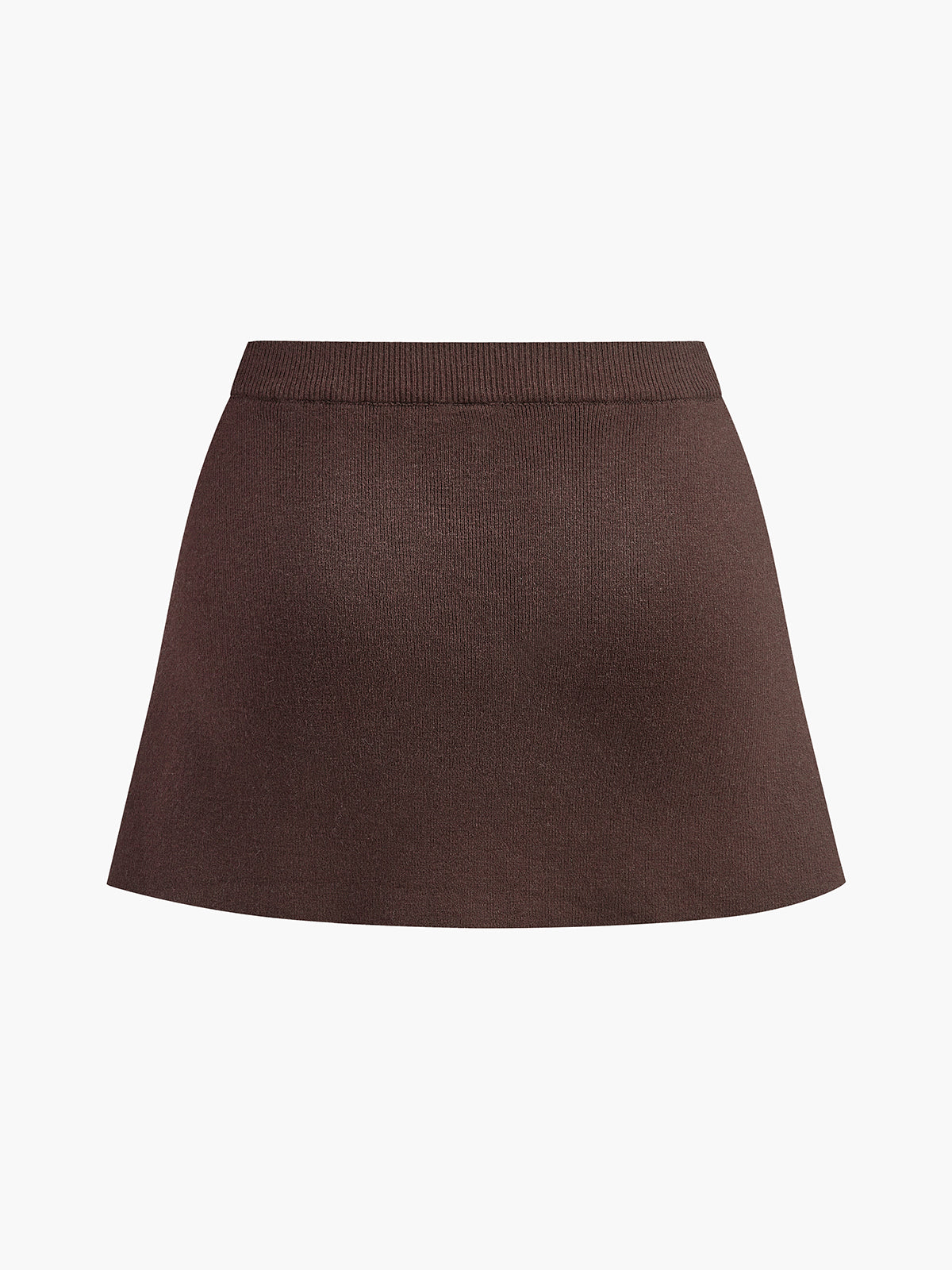 Noa | Pleated Knit Look Mini Skirt with Decorative Buckle