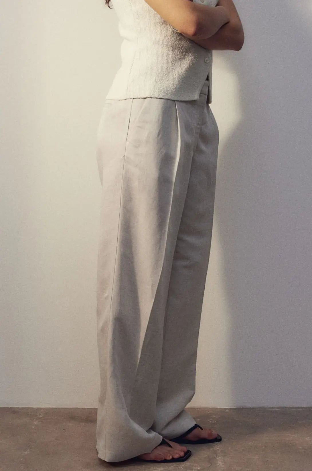 Wide-Leg Linen Trousers
