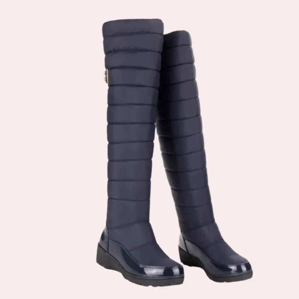 Quilted Knee-High Boots - Warm and Trendy