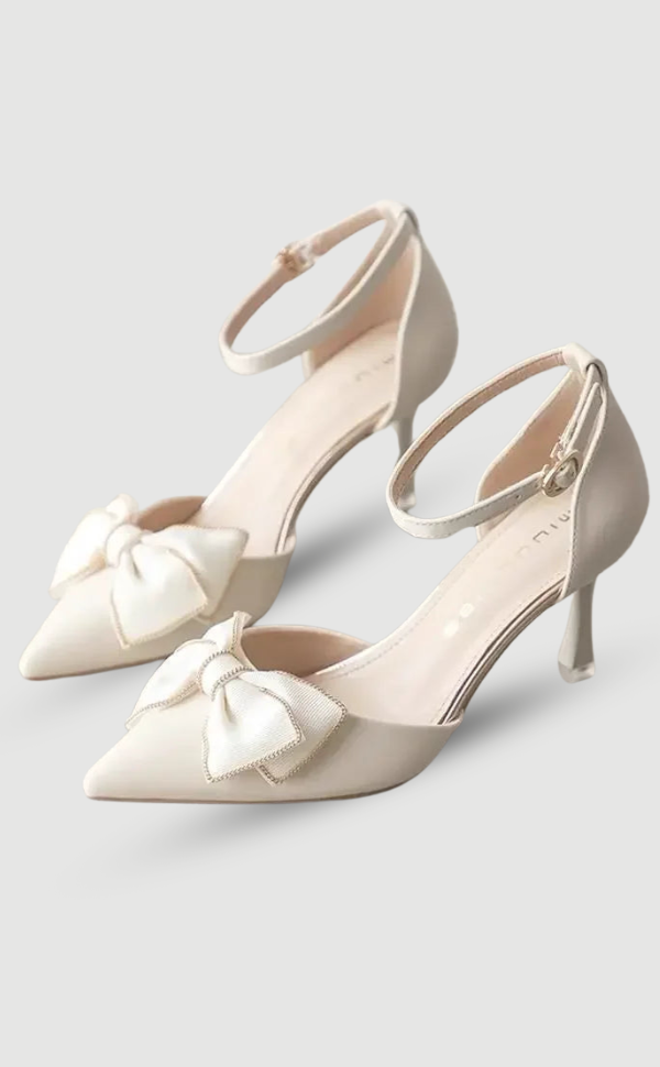 Erich | Pointed Strap Heels with Bow Detail