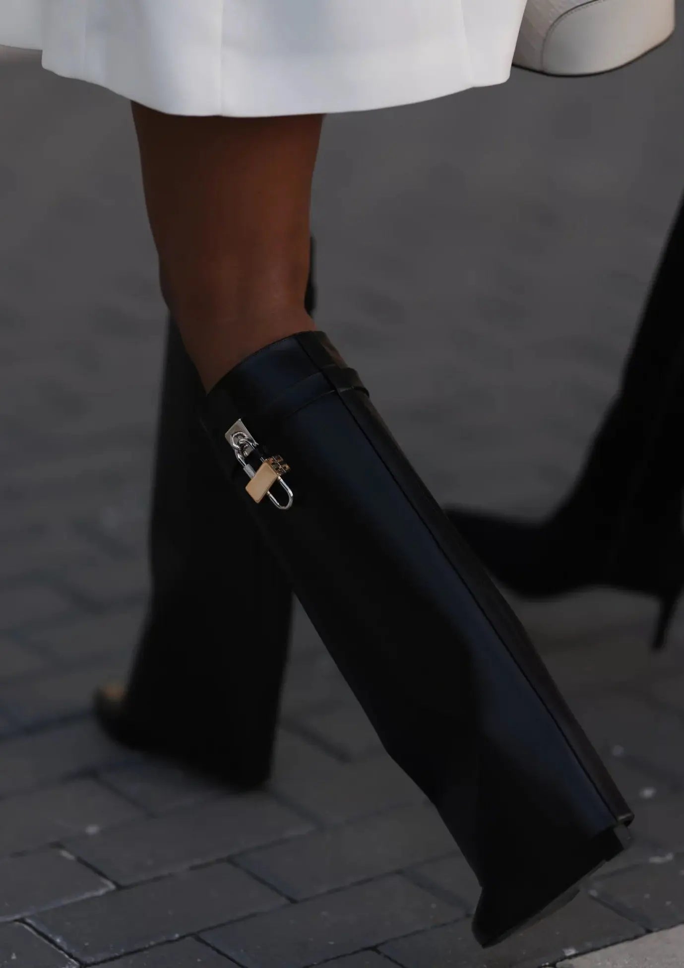 Trendy Rain Boots with Lock Detail - Bold and Fashionable