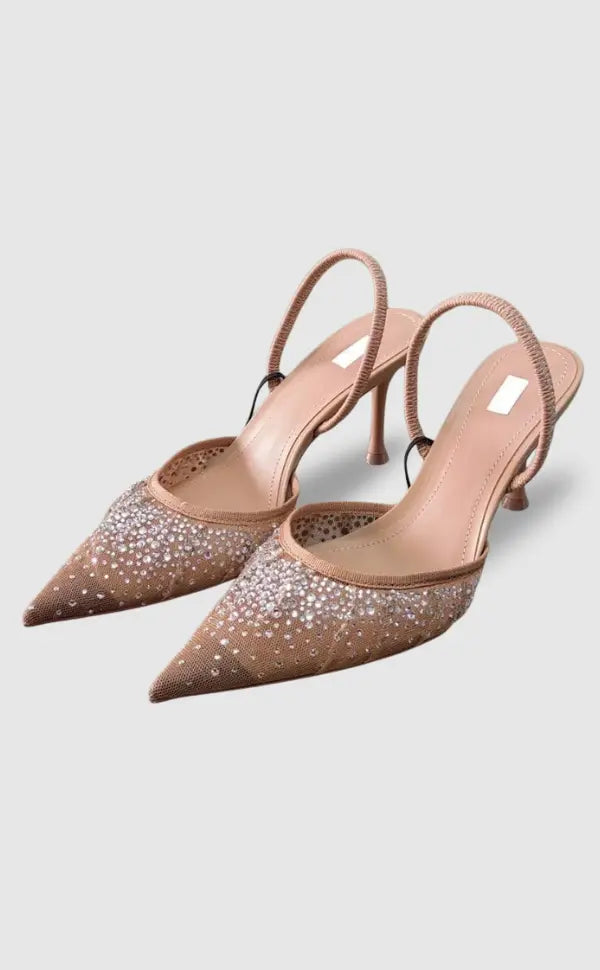 Leo | Heat-Resistant Water Diamond Wedge Heels