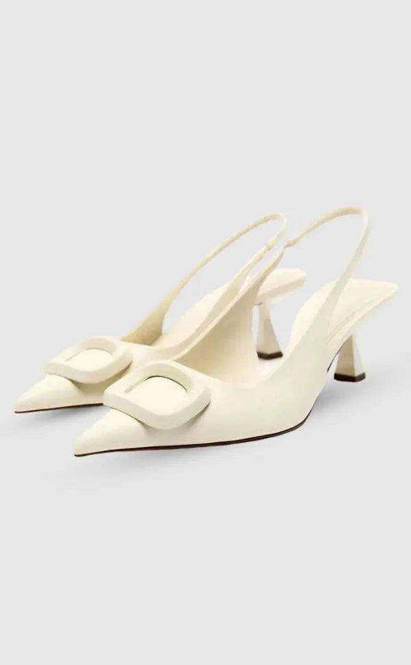 Luca | White Gala Pumps with Heel