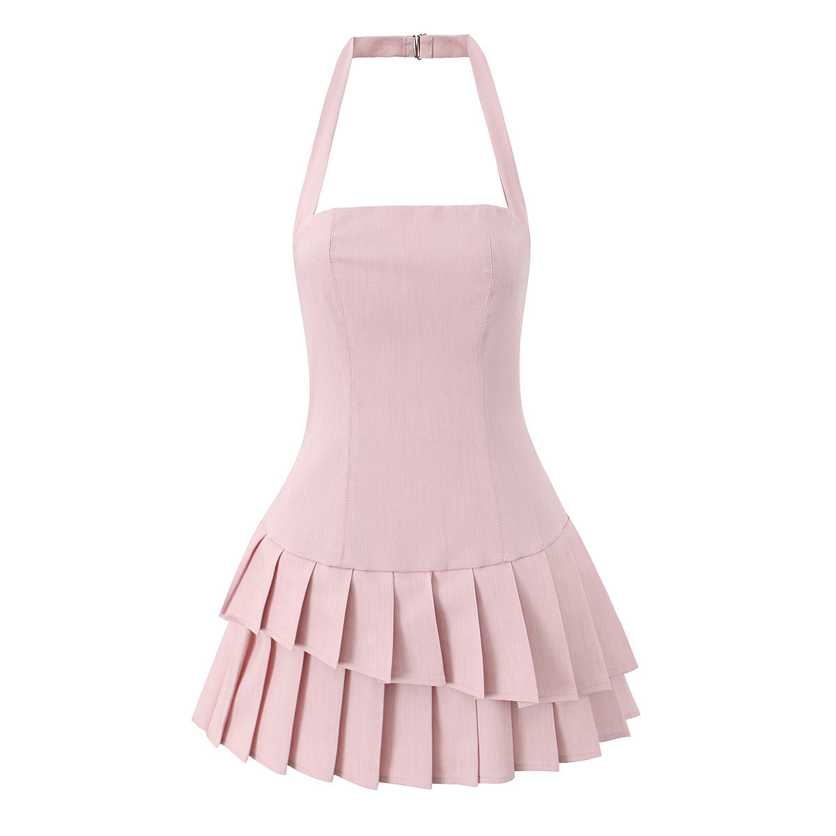 Blush Halter Ruffle Mini Dress