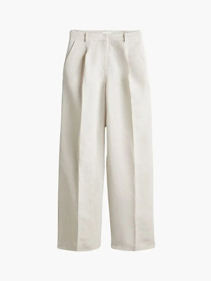 Wide-Leg Linen Trousers