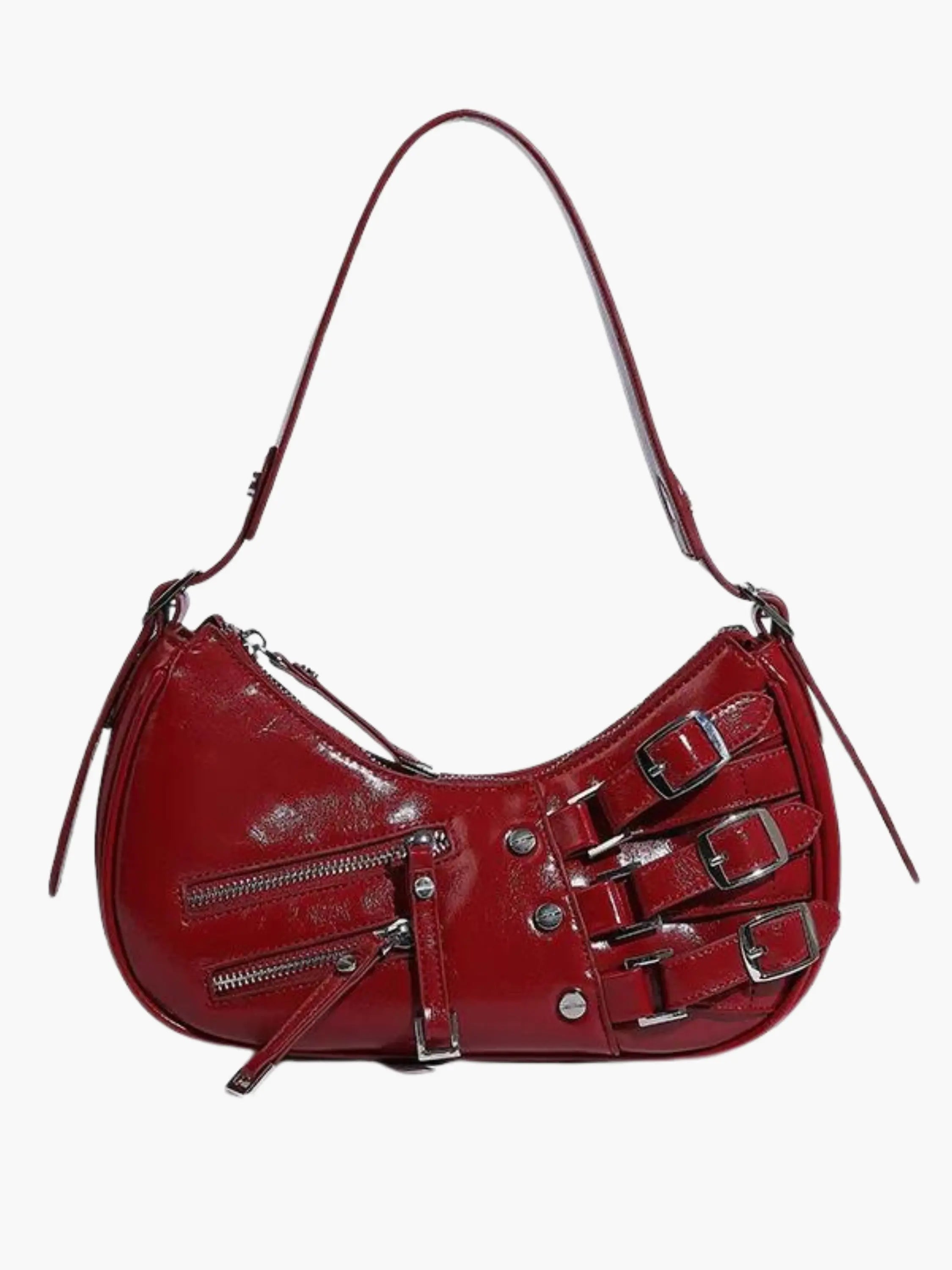 Trendy Shoulder Bag - with Buckle Straps