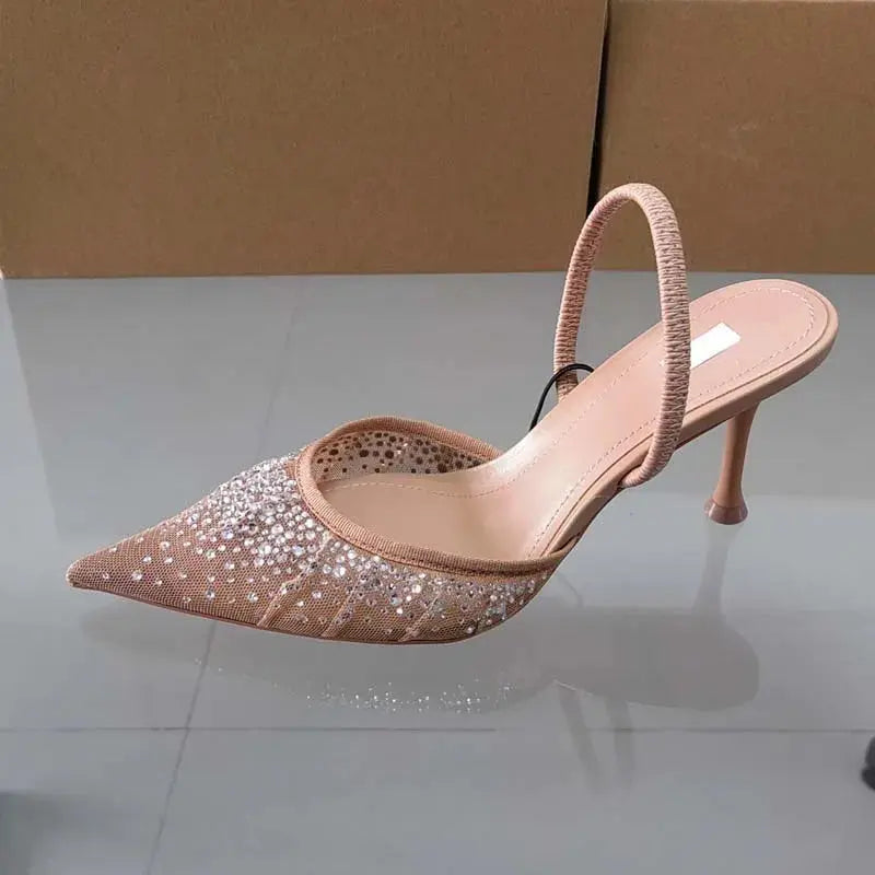 Leo | Heat-Resistant Water Diamond Wedge Heels