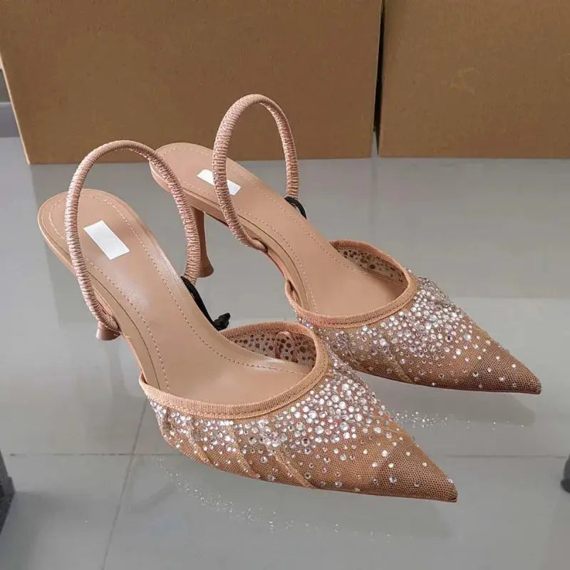 Leo | Heat-Resistant Water Diamond Wedge Heels