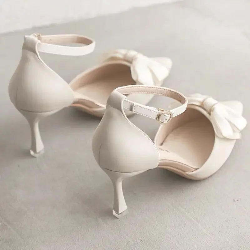 Erich | Pointed Strap Heels with Bow Detail