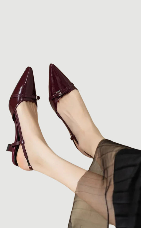 Silke Patent Leather Sandals with Mid Heel