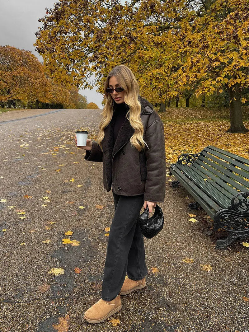 Shearling Lined Oversized Jacket