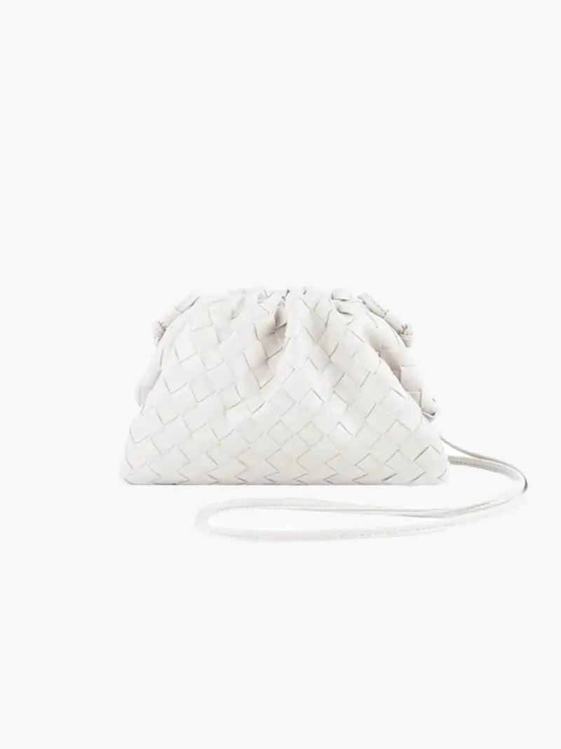 Woven Faux Leather Drawstring Pouch – Stylish and Compact