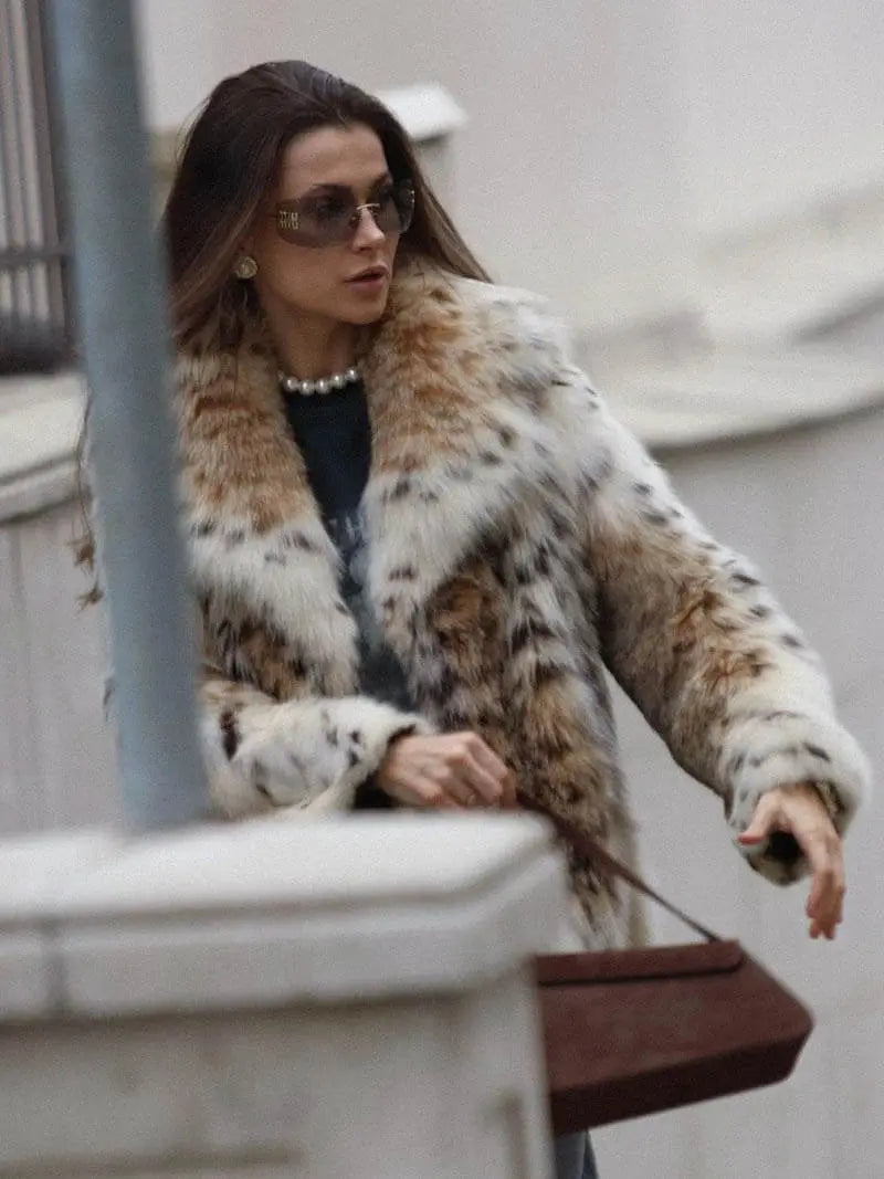 Leopard Print Faux Fur Jacket