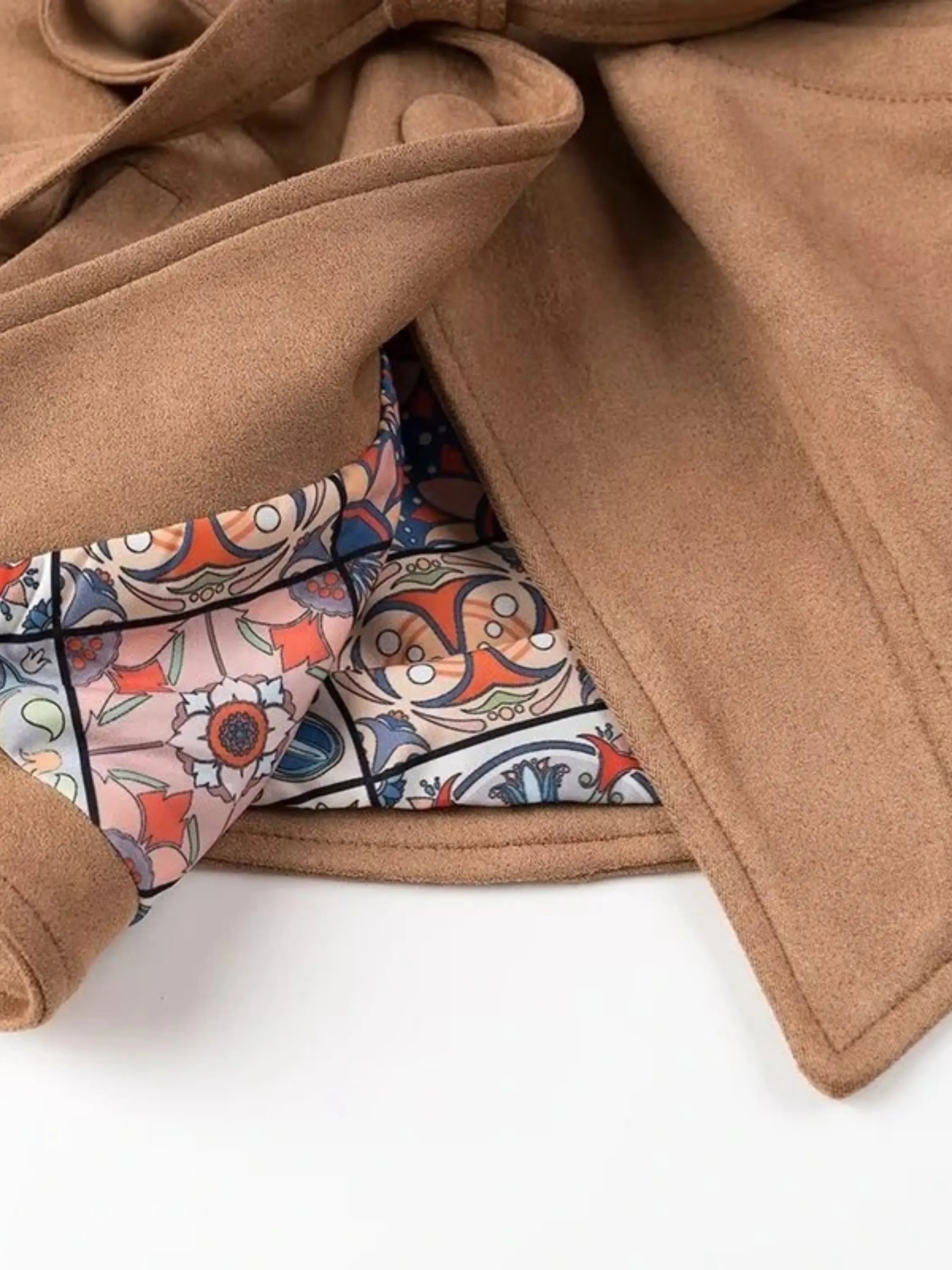 Statement Belted Suede Jacket