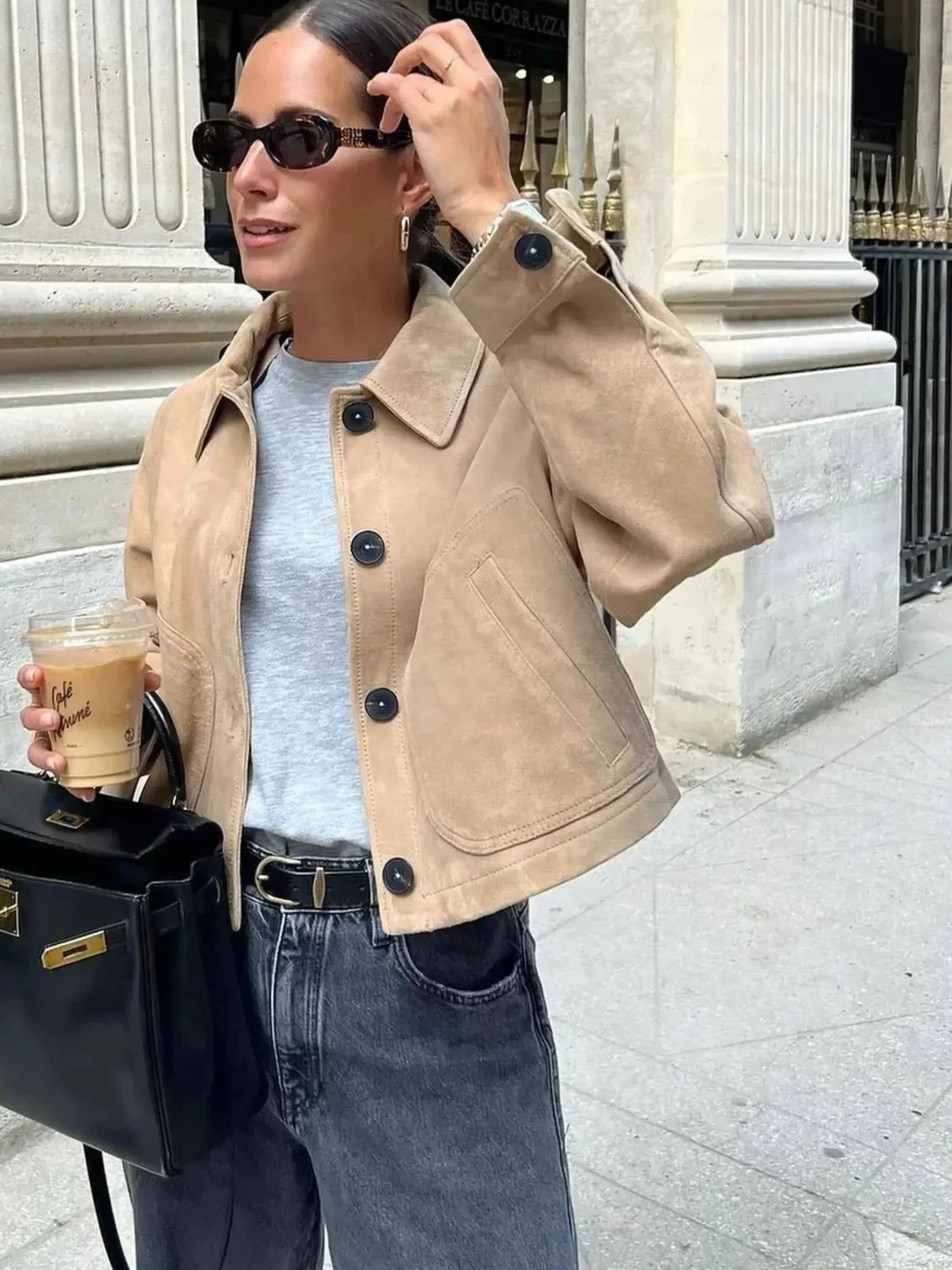 Minimalist Cropped Button-Up Jacket